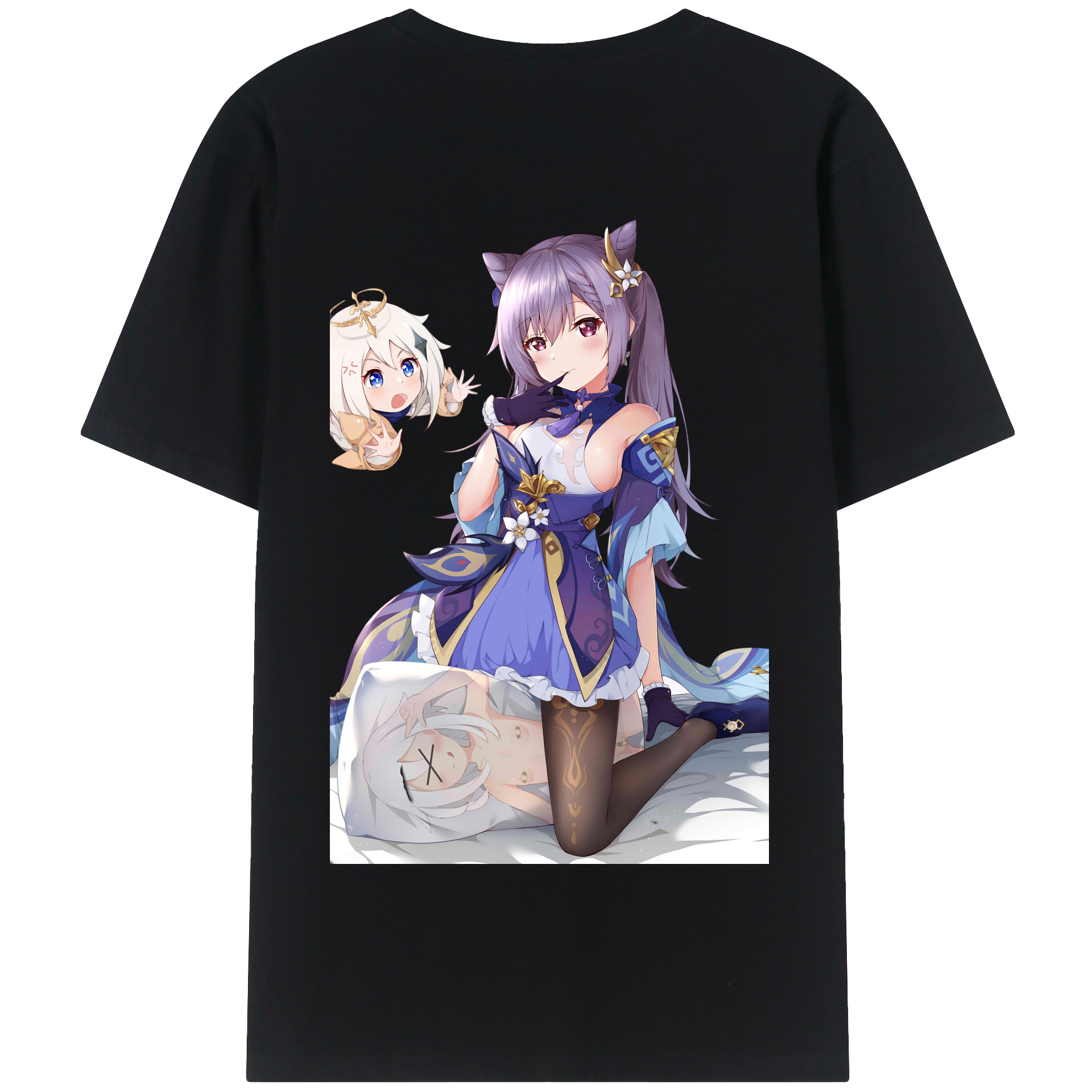 げんし神 刻晴 こくせい genshin Kokusei 綿100％半袖Tシャツ（背面プリント）