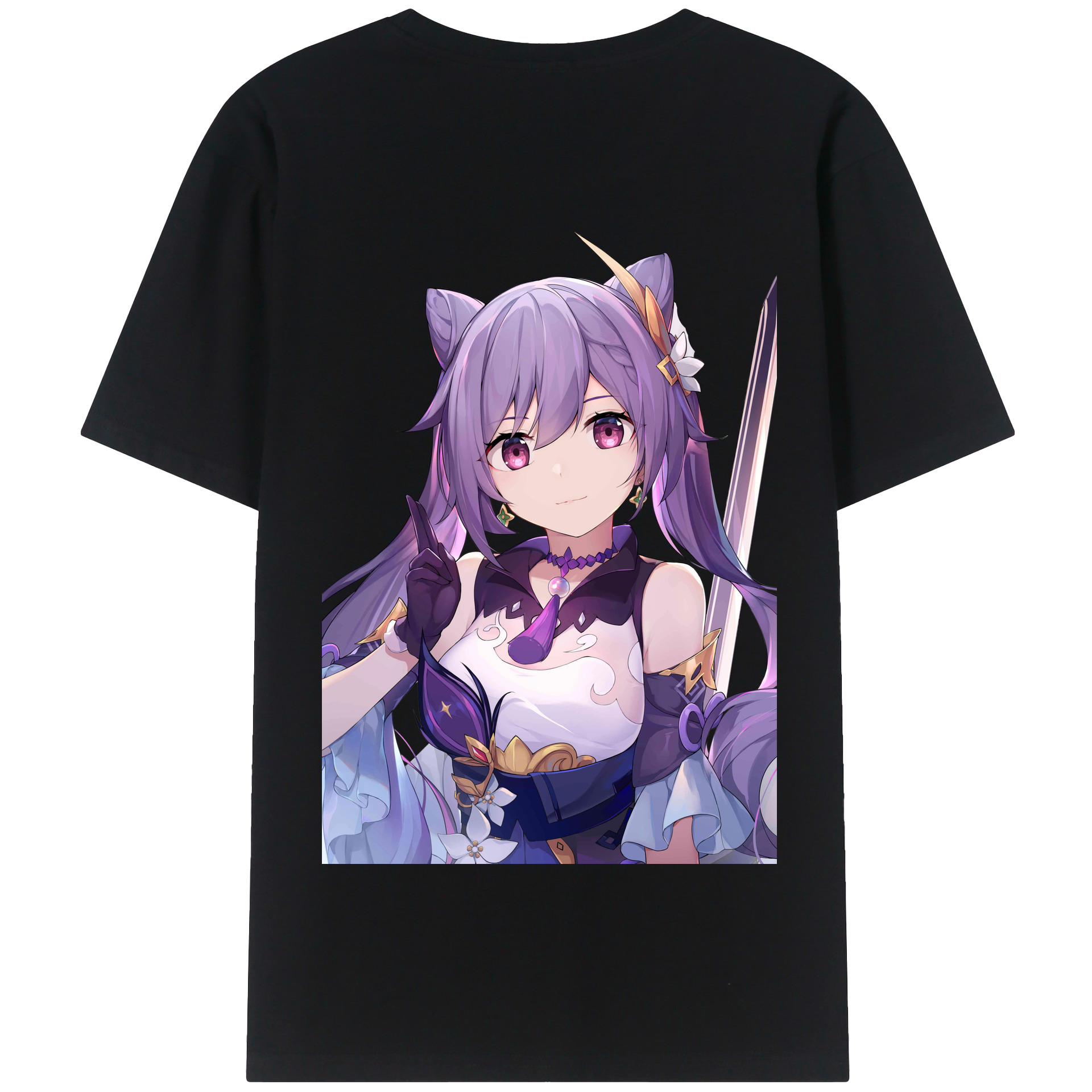 げんし神 刻晴 こくせい genshin Kokusei 綿100％半袖Tシャツ（背面プリント）