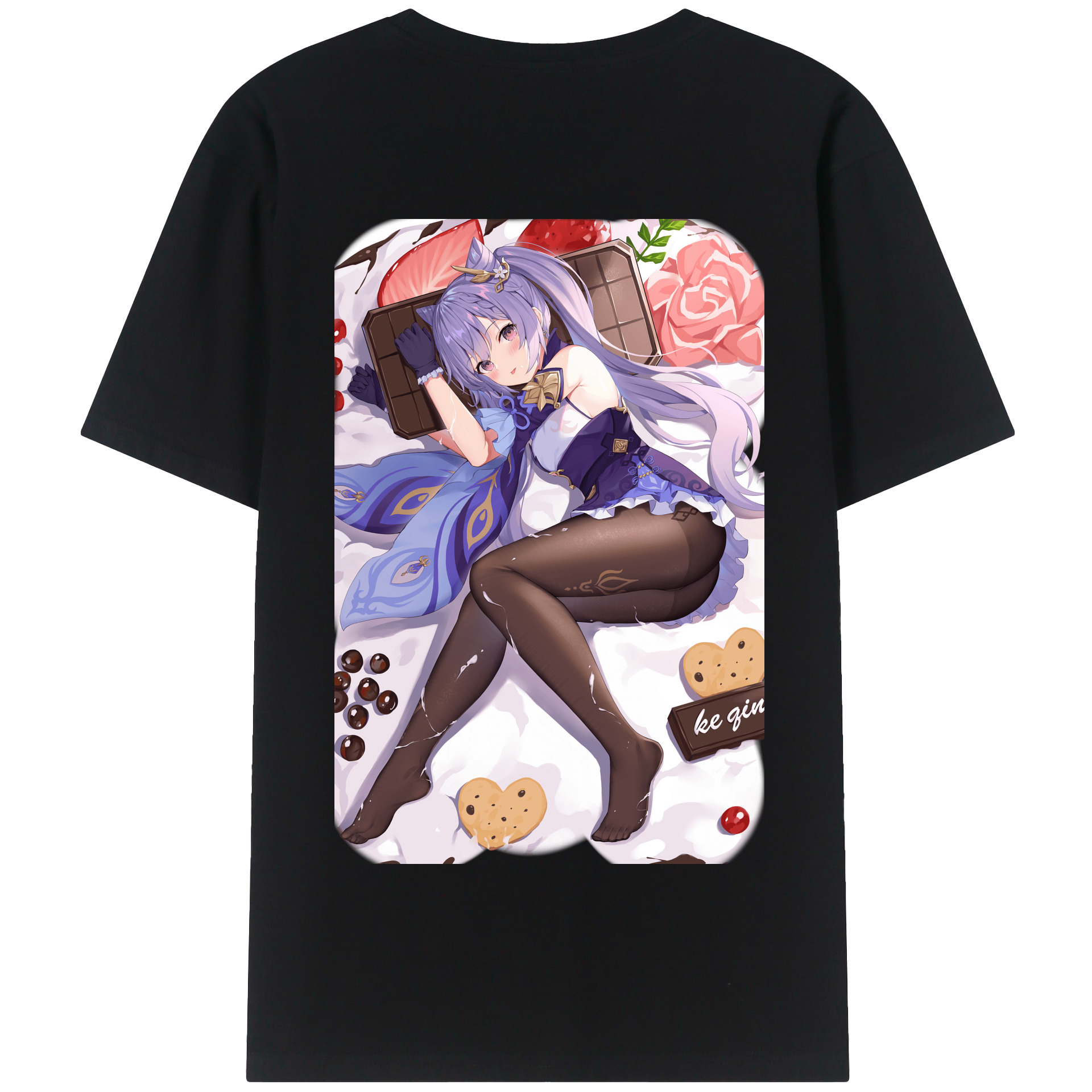 げんし神 刻晴 こくせい genshin Kokusei 綿100％半袖Tシャツ（背面プリント）