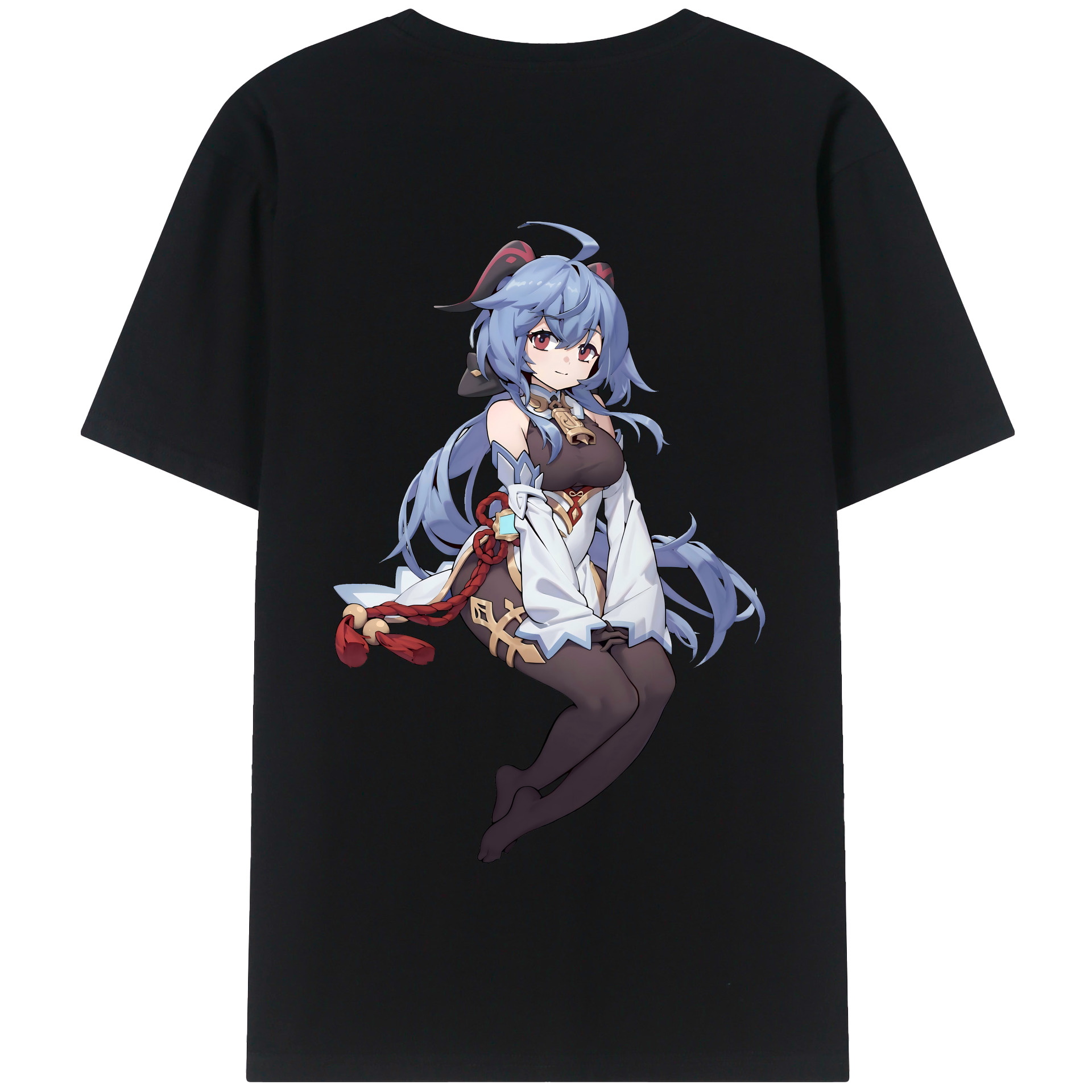 げんし神 甘雨 かんう genshin Ganyu 綿100％半袖Tシャツ（背面プリント）
