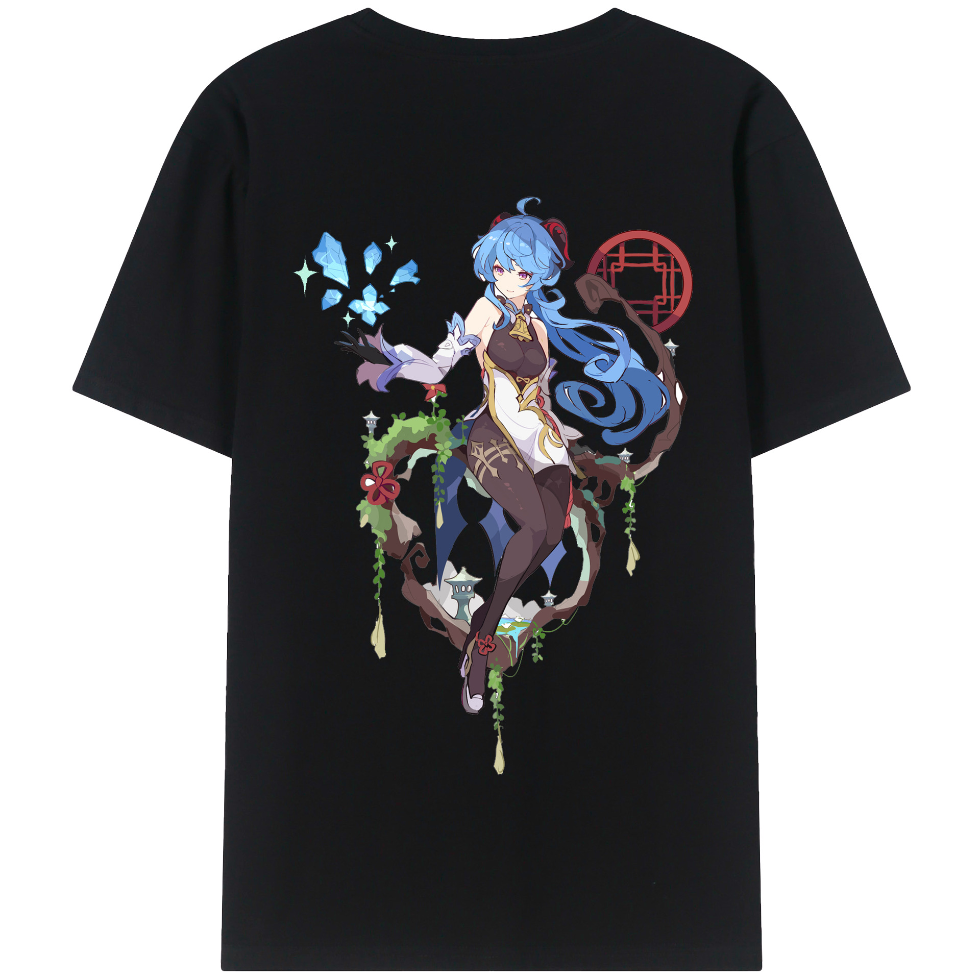 げんし神 甘雨 かんう genshin Ganyu 綿100％半袖Tシャツ（背面プリント）