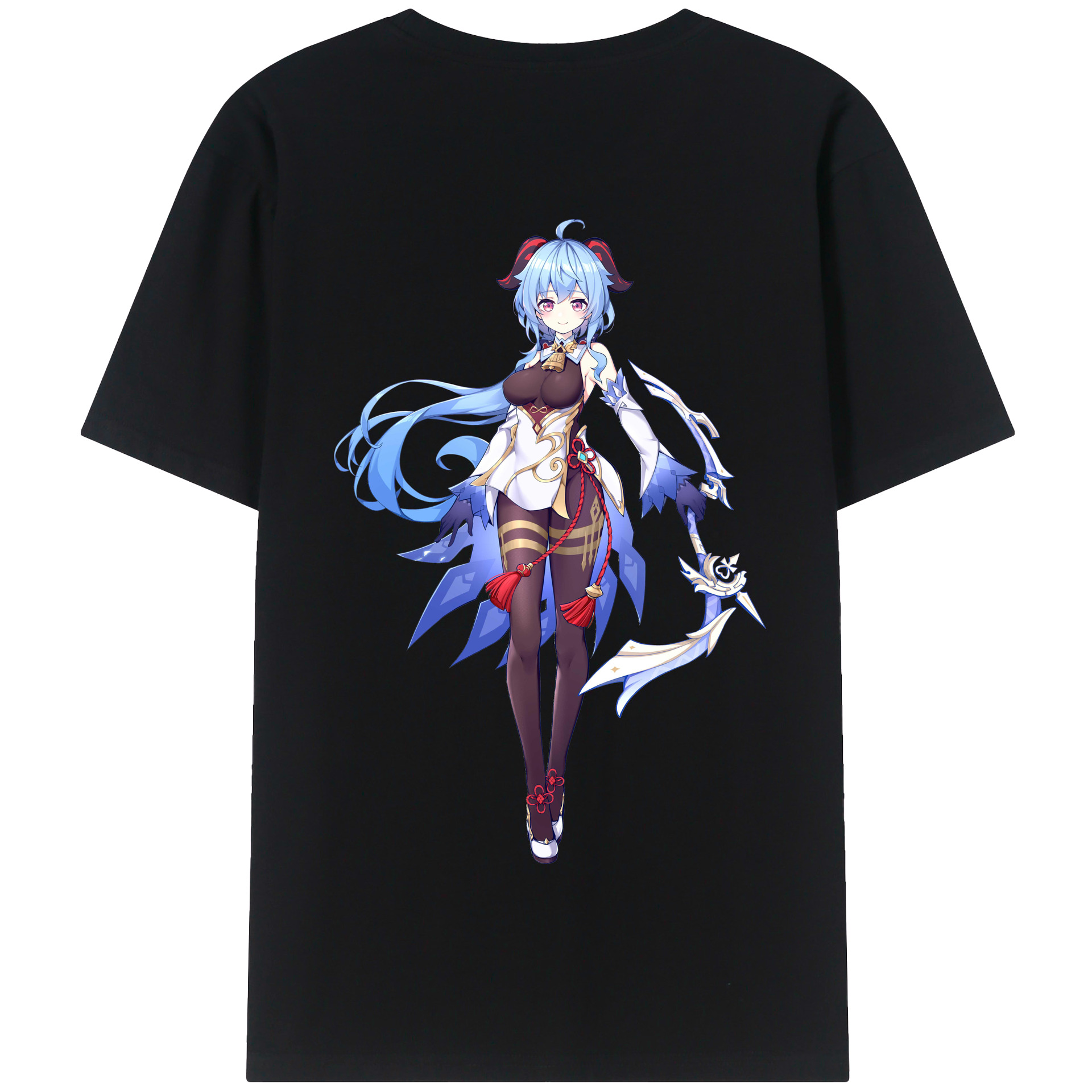 げんし神 甘雨 かんう genshin Ganyu 綿100％半袖Tシャツ（背面プリント）