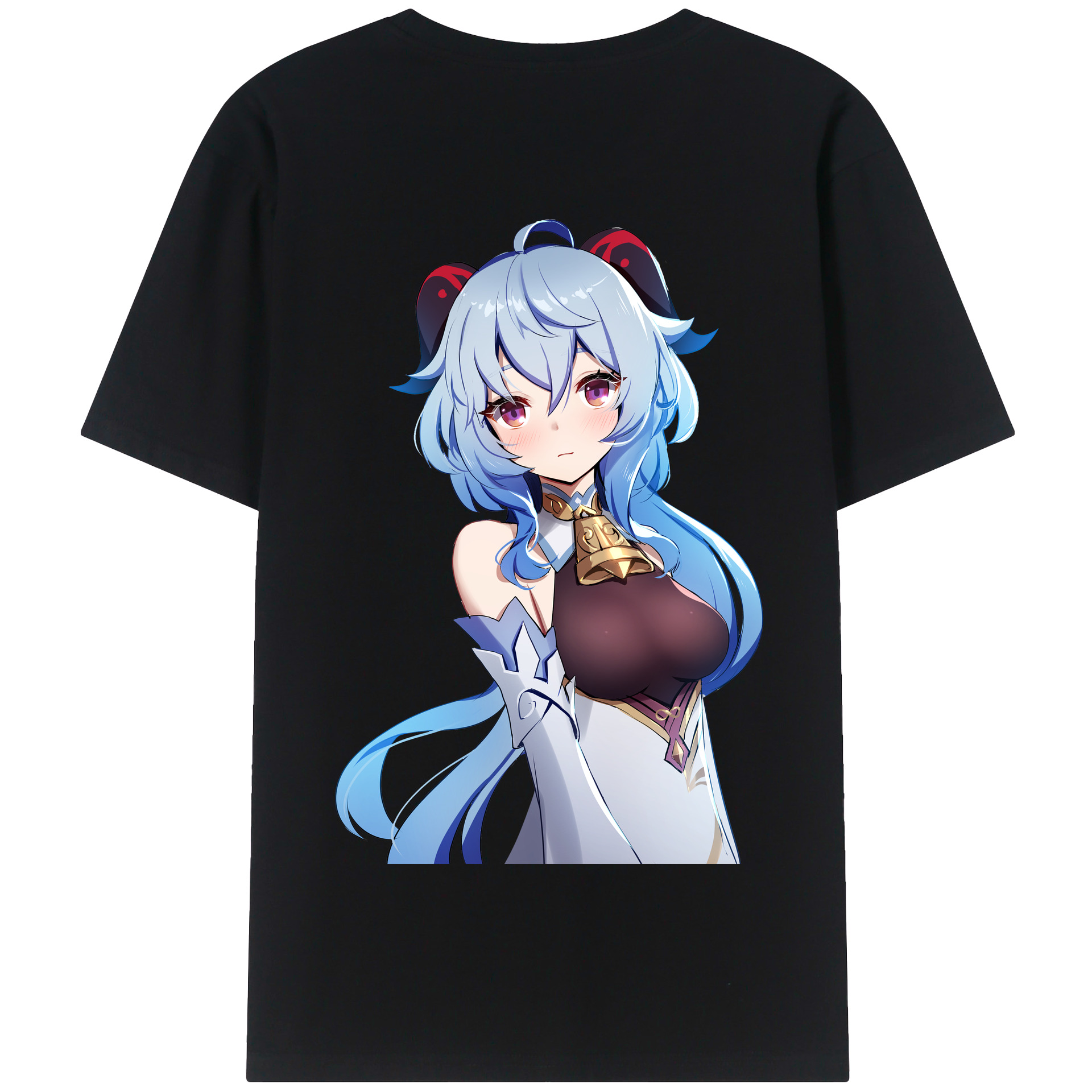 げんし神 甘雨 かんう genshin Ganyu 綿100％半袖Tシャツ（背面プリント）
