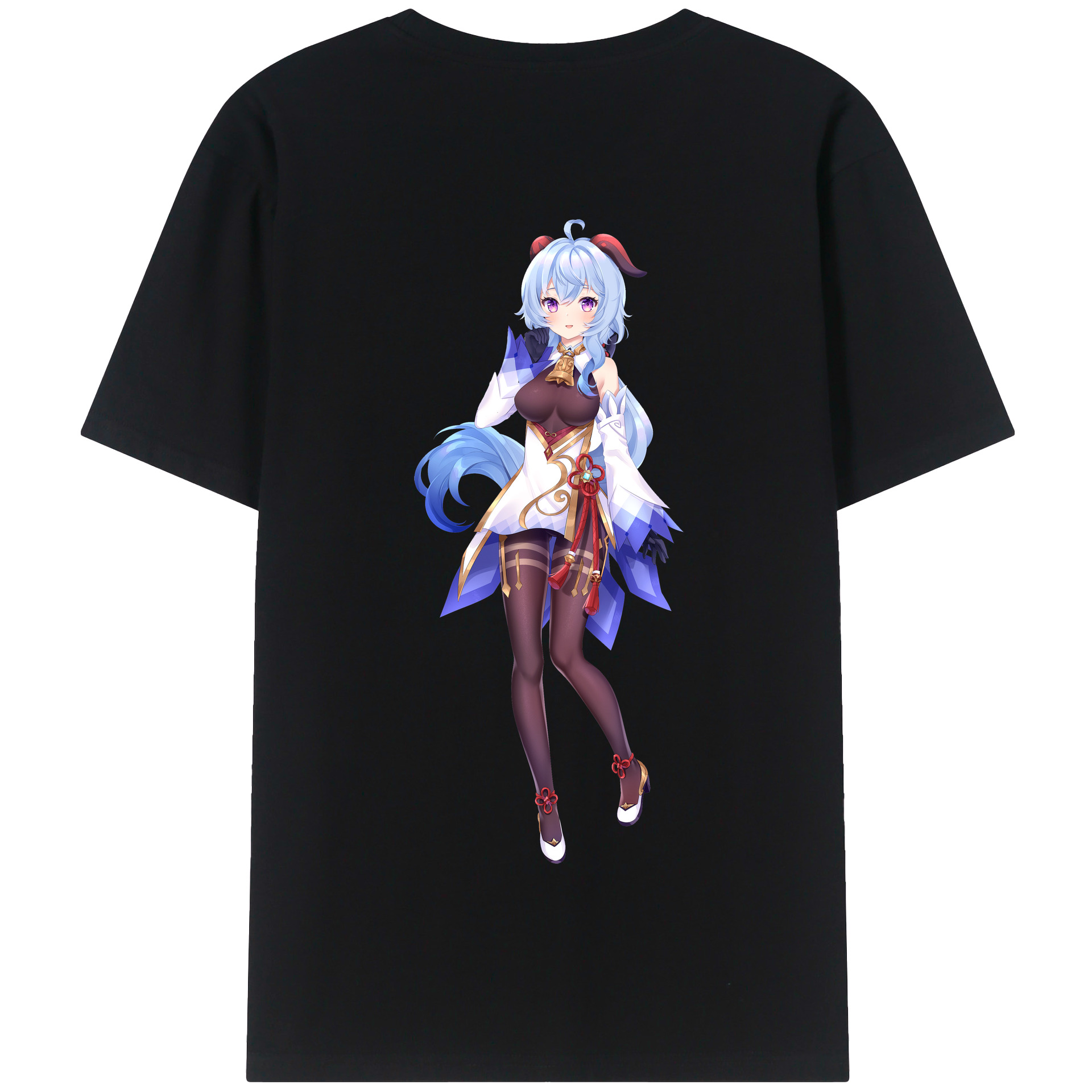 げんし神 甘雨 かんう genshin Ganyu 綿100％半袖Tシャツ（背面プリント）