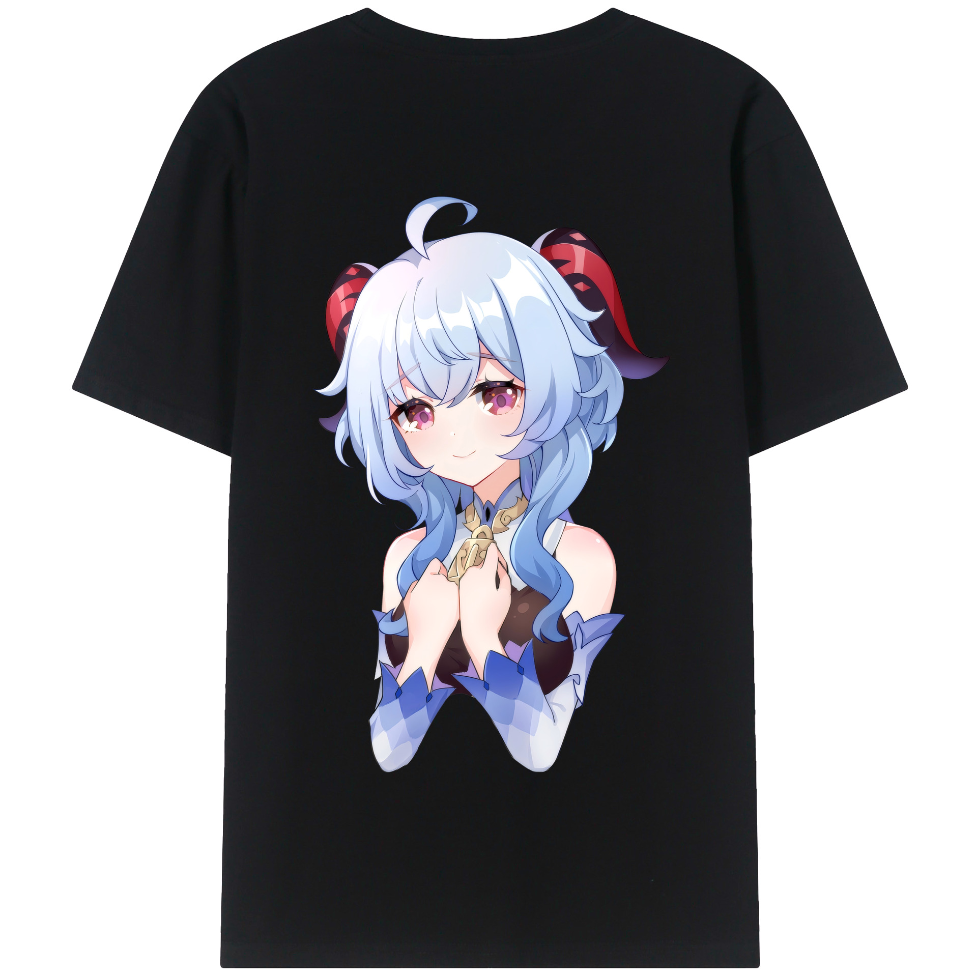 げんし神 甘雨 かんう genshin Ganyu 綿100％半袖Tシャツ（背面プリント）