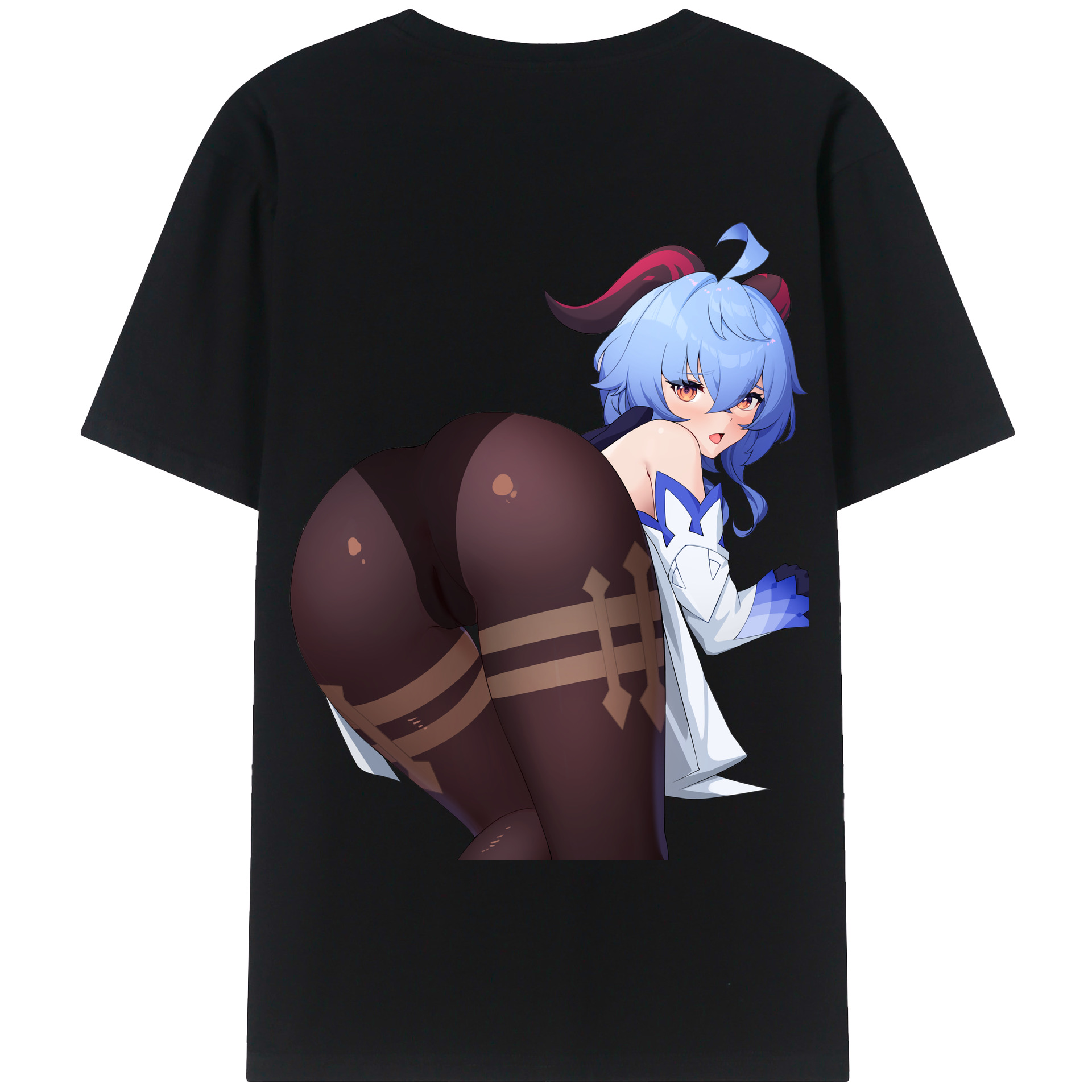 げんし神 甘雨 かんう genshin Ganyu 綿100％半袖Tシャツ（背面プリント）