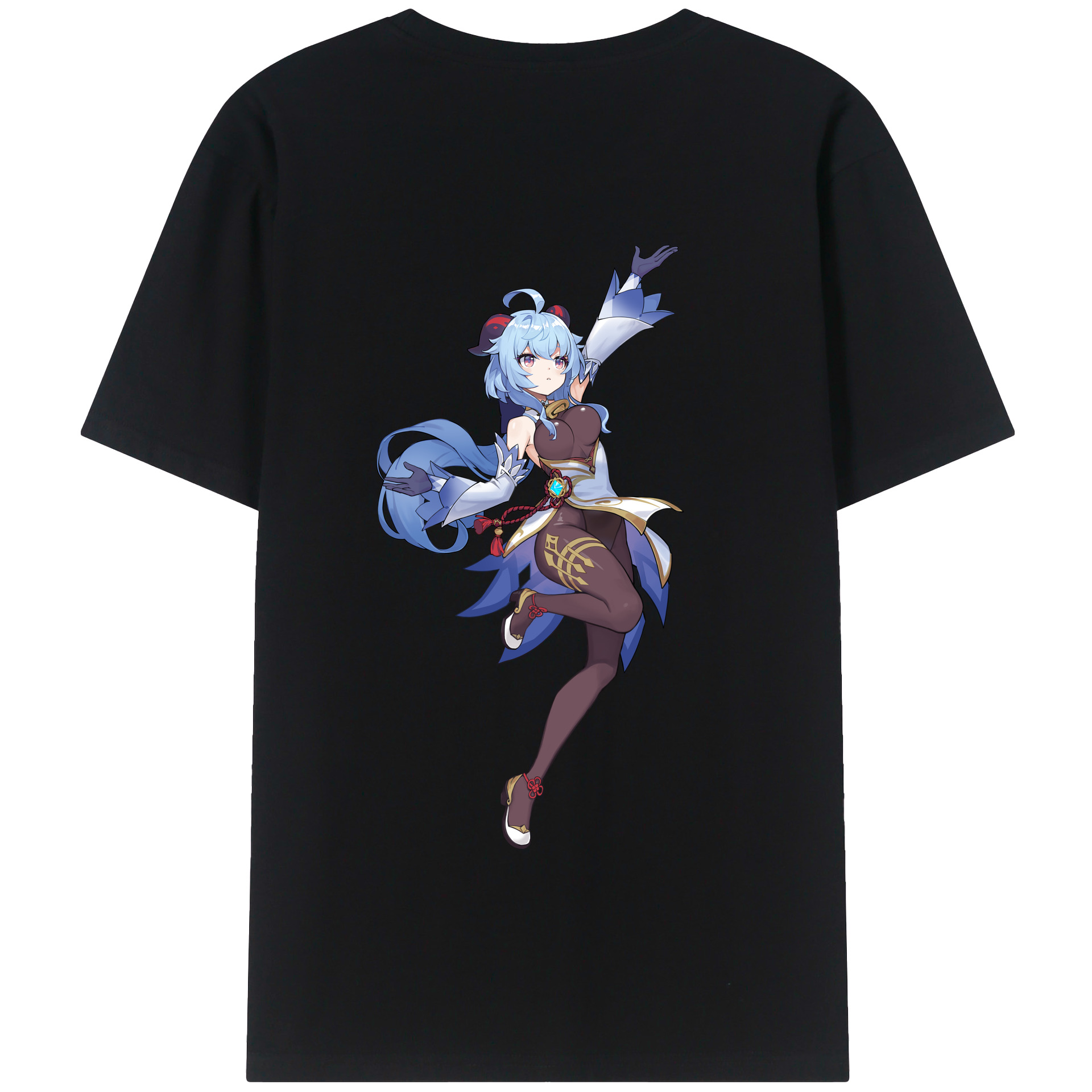 げんし神 甘雨 かんう genshin Ganyu 綿100％半袖Tシャツ（背面プリント）