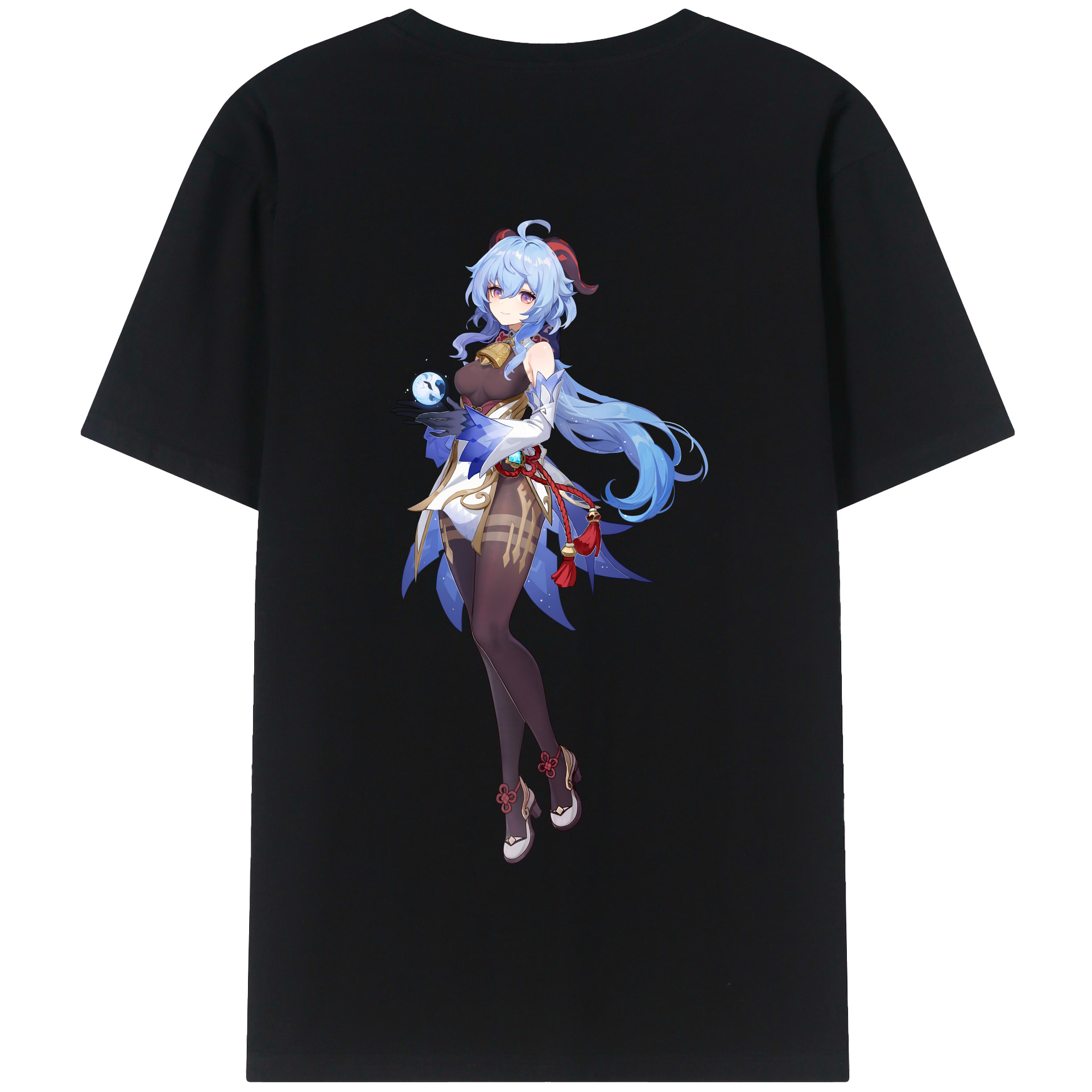 げんし神 甘雨 かんう genshin Ganyu 綿100％半袖Tシャツ（背面プリント）
