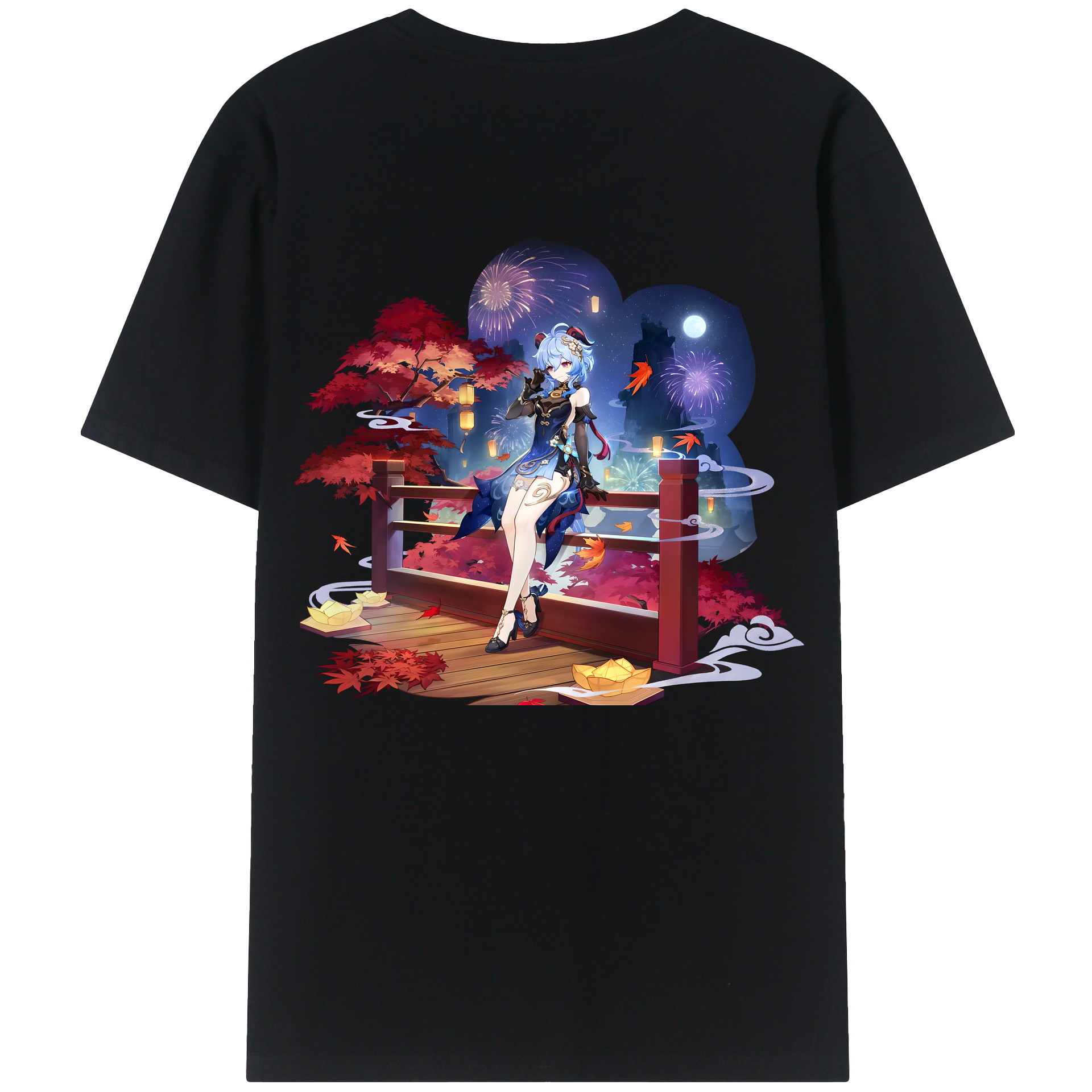 げんし神 甘雨 かんう genshin Ganyu 綿100％半袖Tシャツ（背面プリント）
