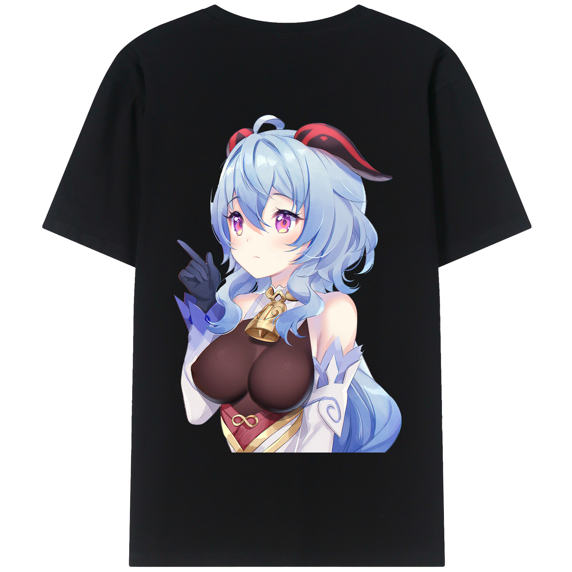 げんし神 甘雨 かんう genshin Ganyu 綿100％半袖Tシャツ（背面プリント）