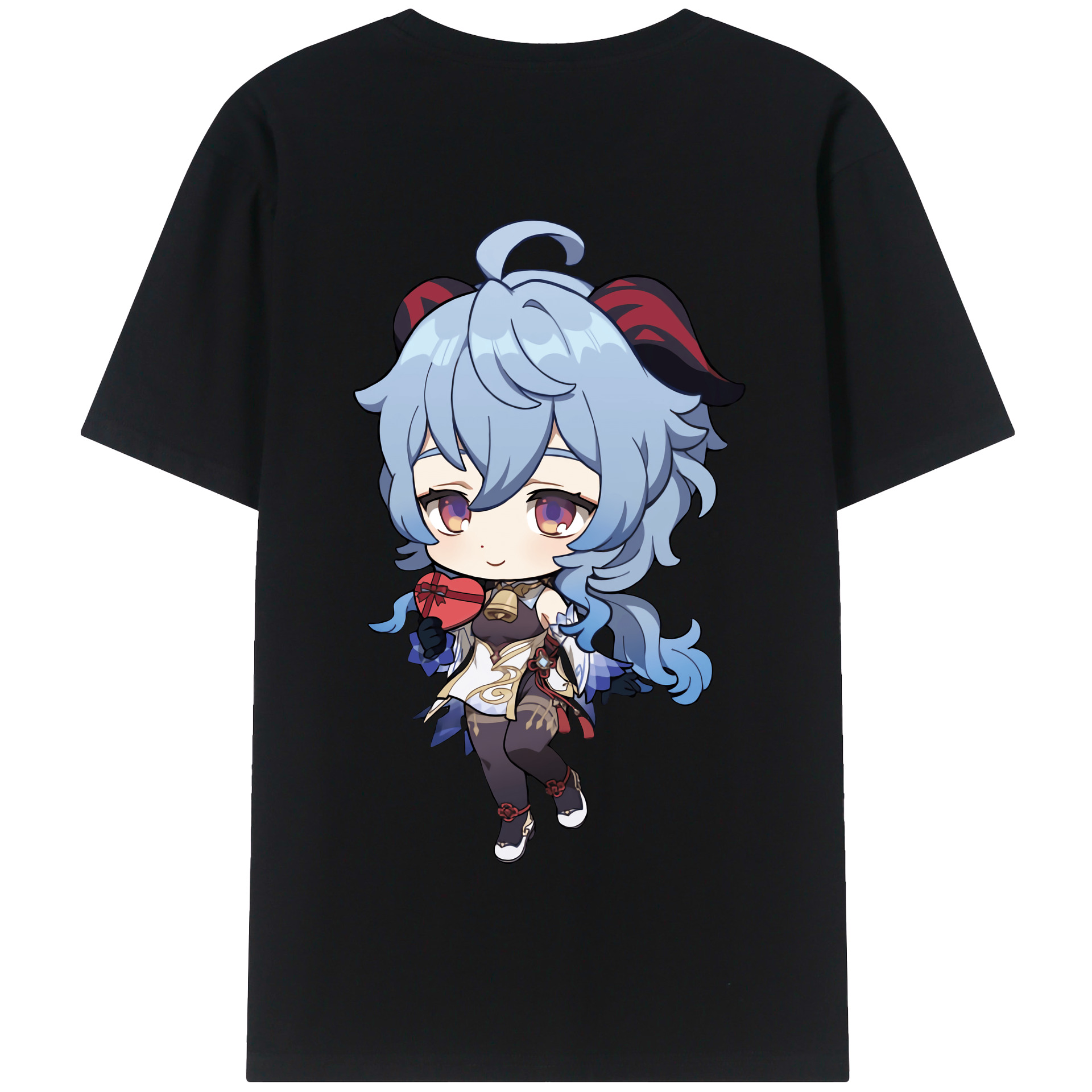 げんし神 甘雨 かんう genshin Ganyu 綿100％半袖Tシャツ（背面プリント）