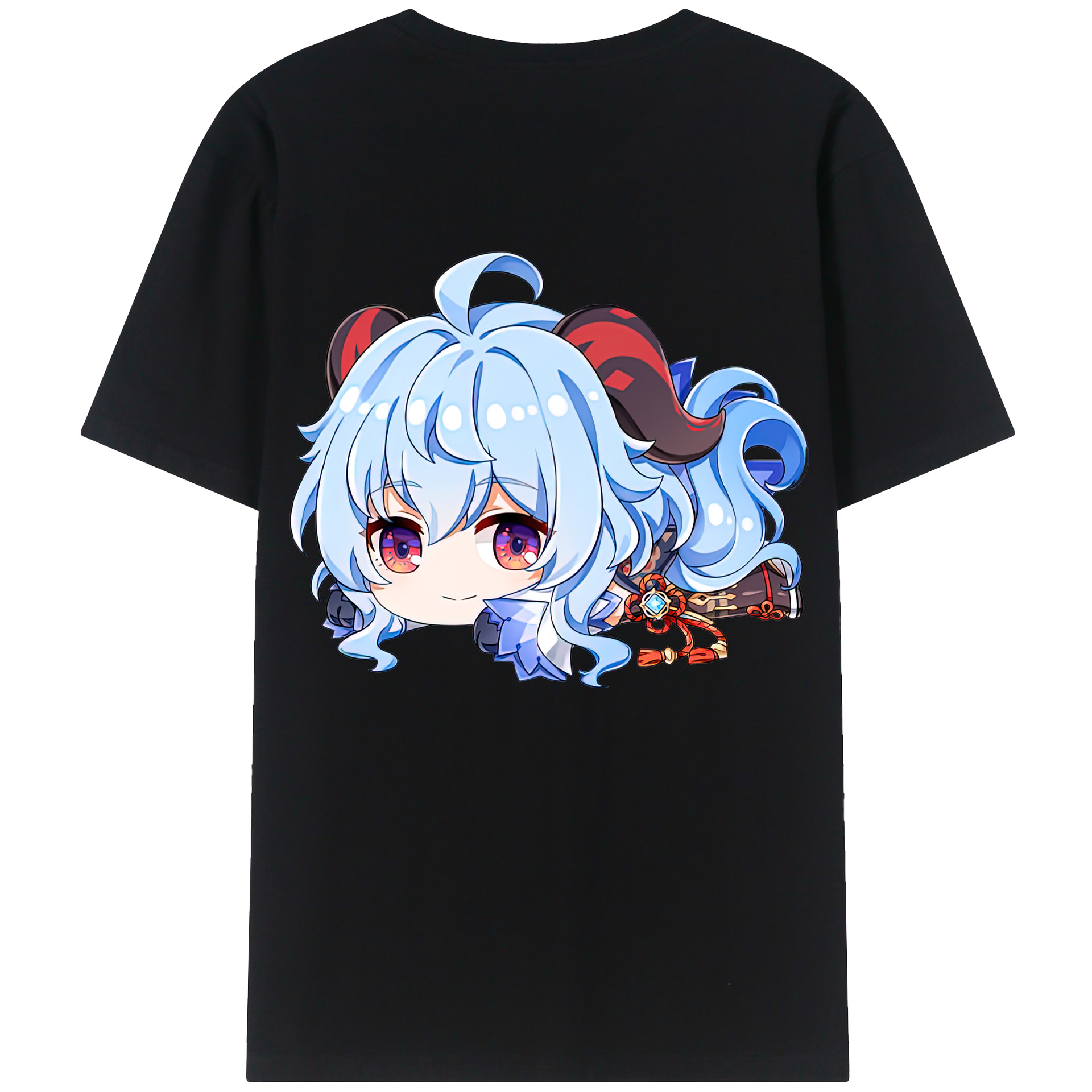 げんし神 甘雨 かんう genshin Ganyu 綿100％半袖Tシャツ（背面プリント）