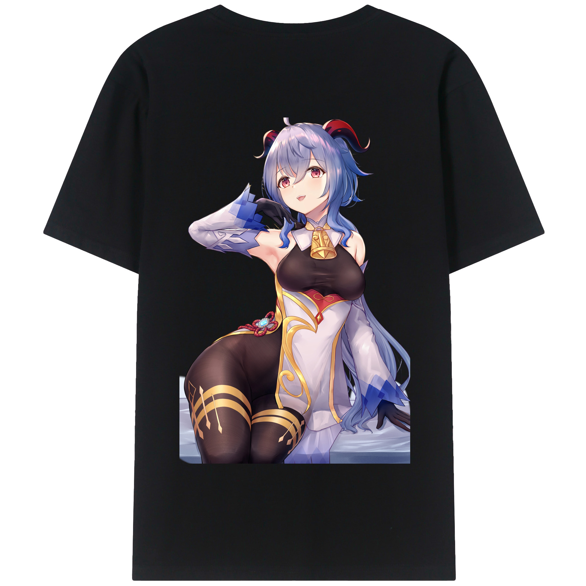 げんし神 甘雨 かんう genshin Ganyu 綿100％半袖Tシャツ（背面プリント）
