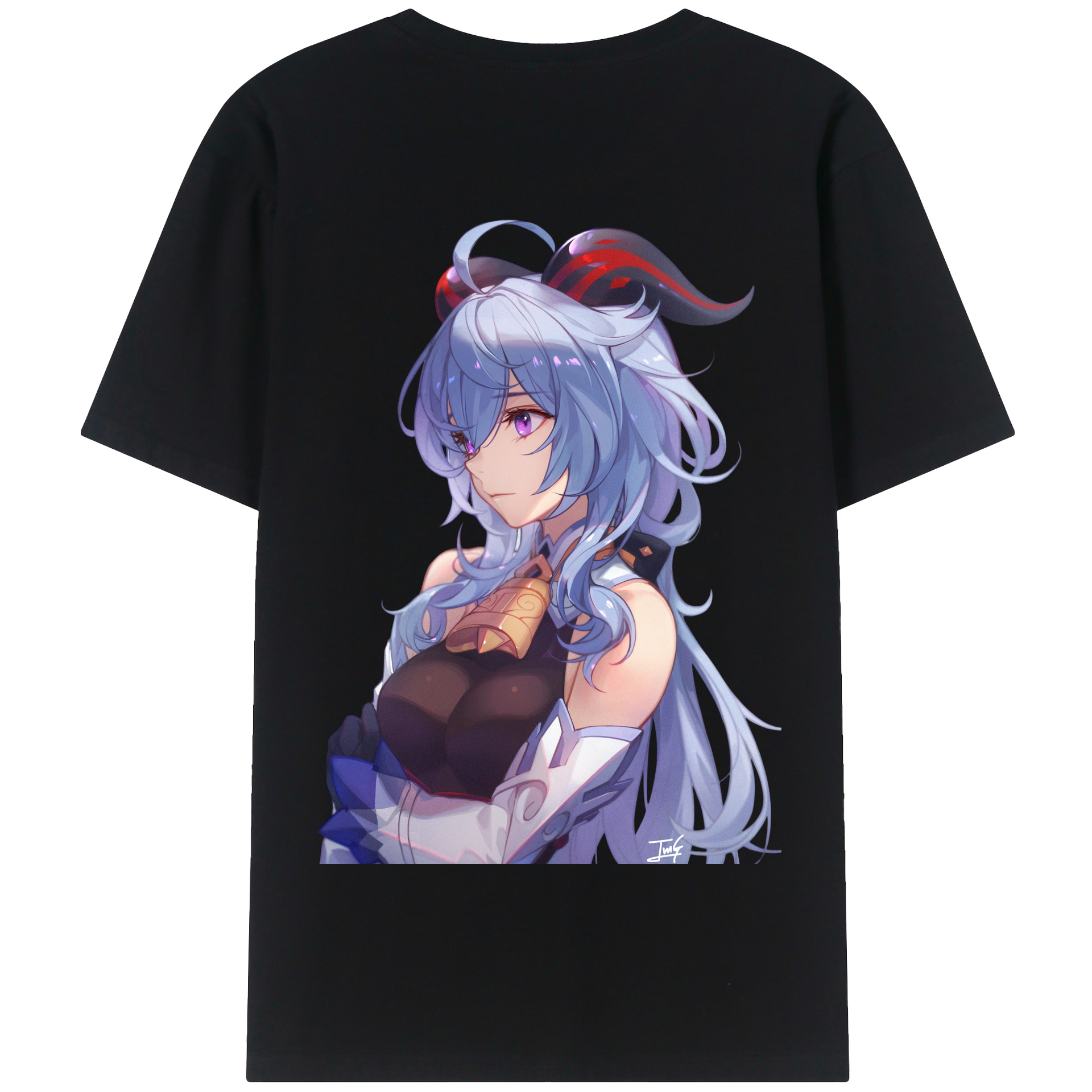 げんし神 甘雨 かんう genshin Ganyu 綿100％半袖Tシャツ（背面プリント）