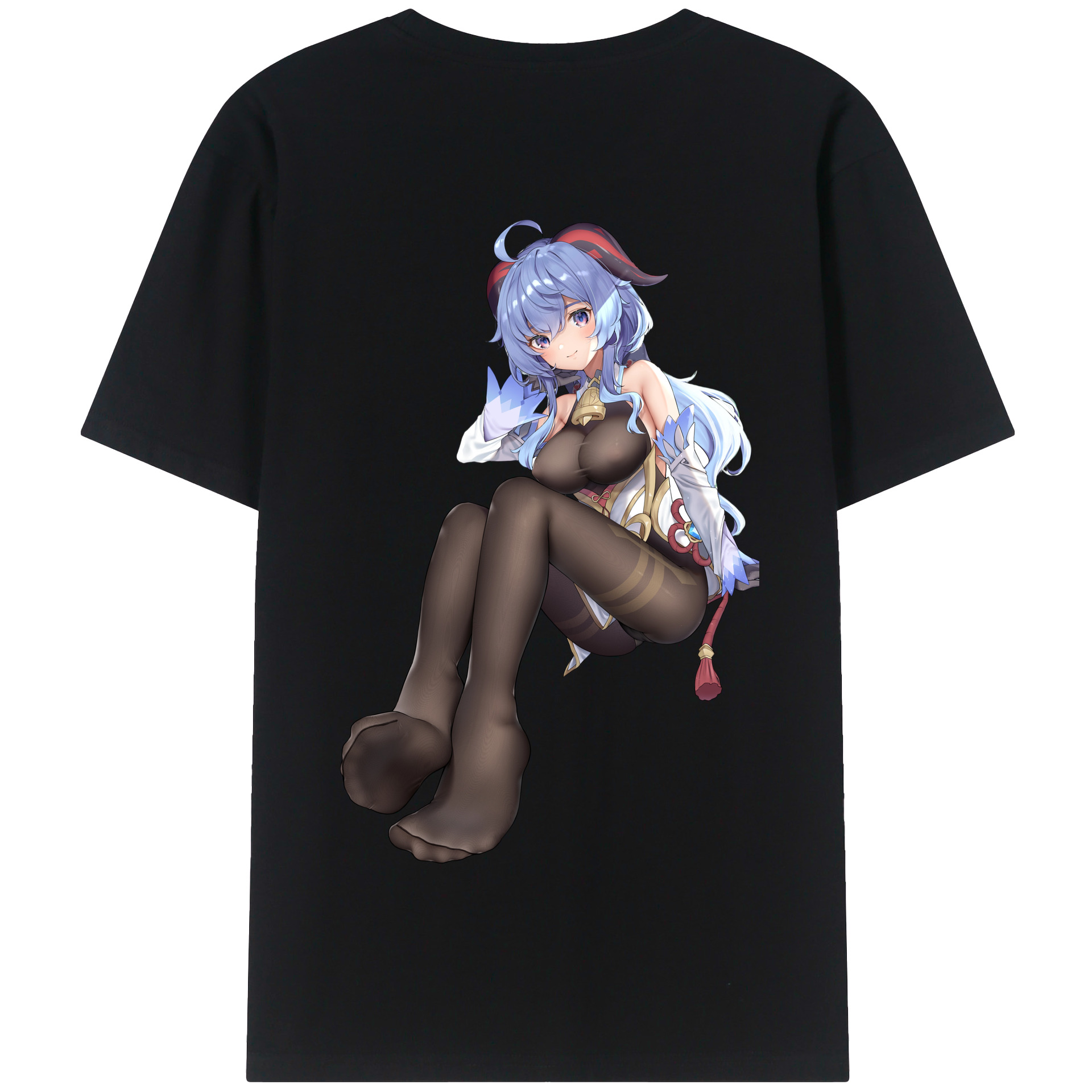 げんし神 甘雨 かんう genshin Ganyu 綿100％半袖Tシャツ（背面プリント）