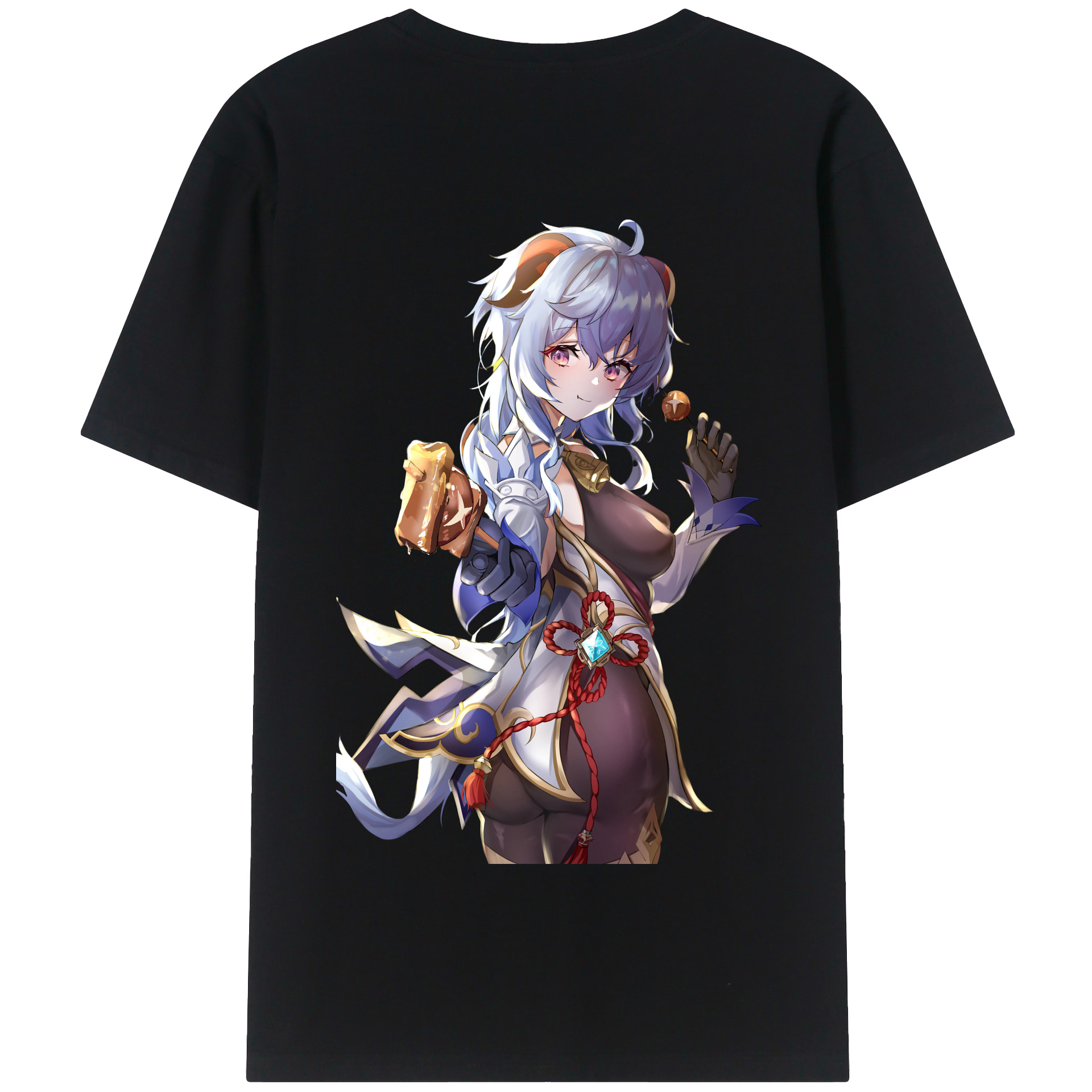 げんし神 甘雨 かんう genshin Ganyu 綿100％半袖Tシャツ（背面プリント）