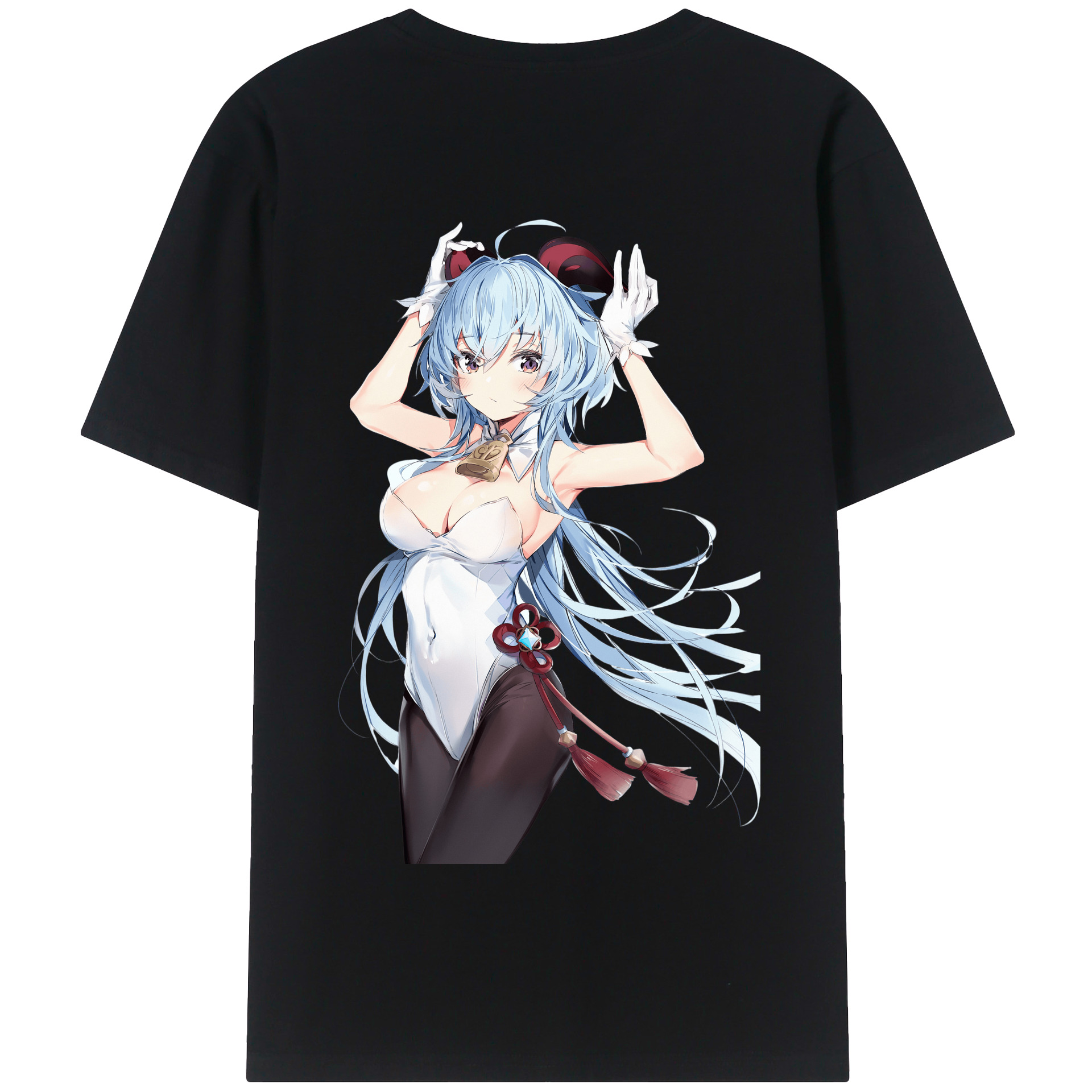 げんし神 甘雨 かんう genshin Ganyu 綿100％半袖Tシャツ（背面プリント）