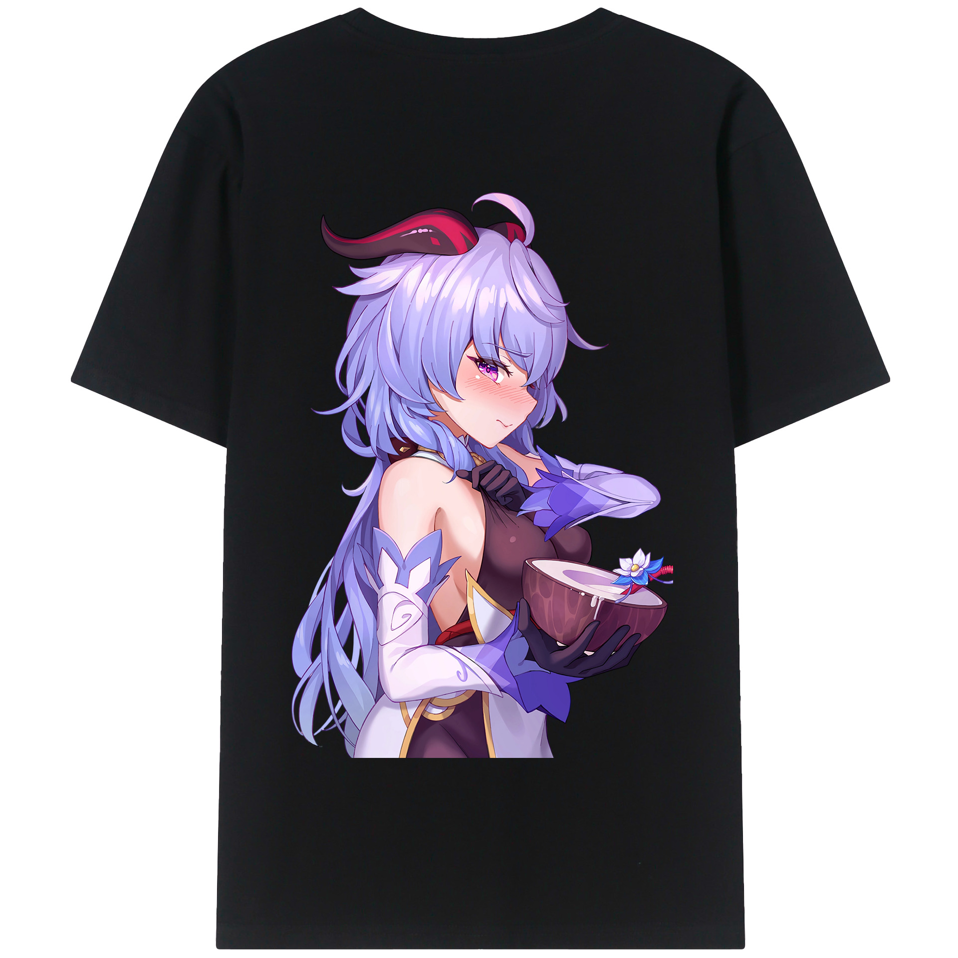 げんし神 甘雨 かんう genshin Ganyu 綿100％半袖Tシャツ（背面プリント）