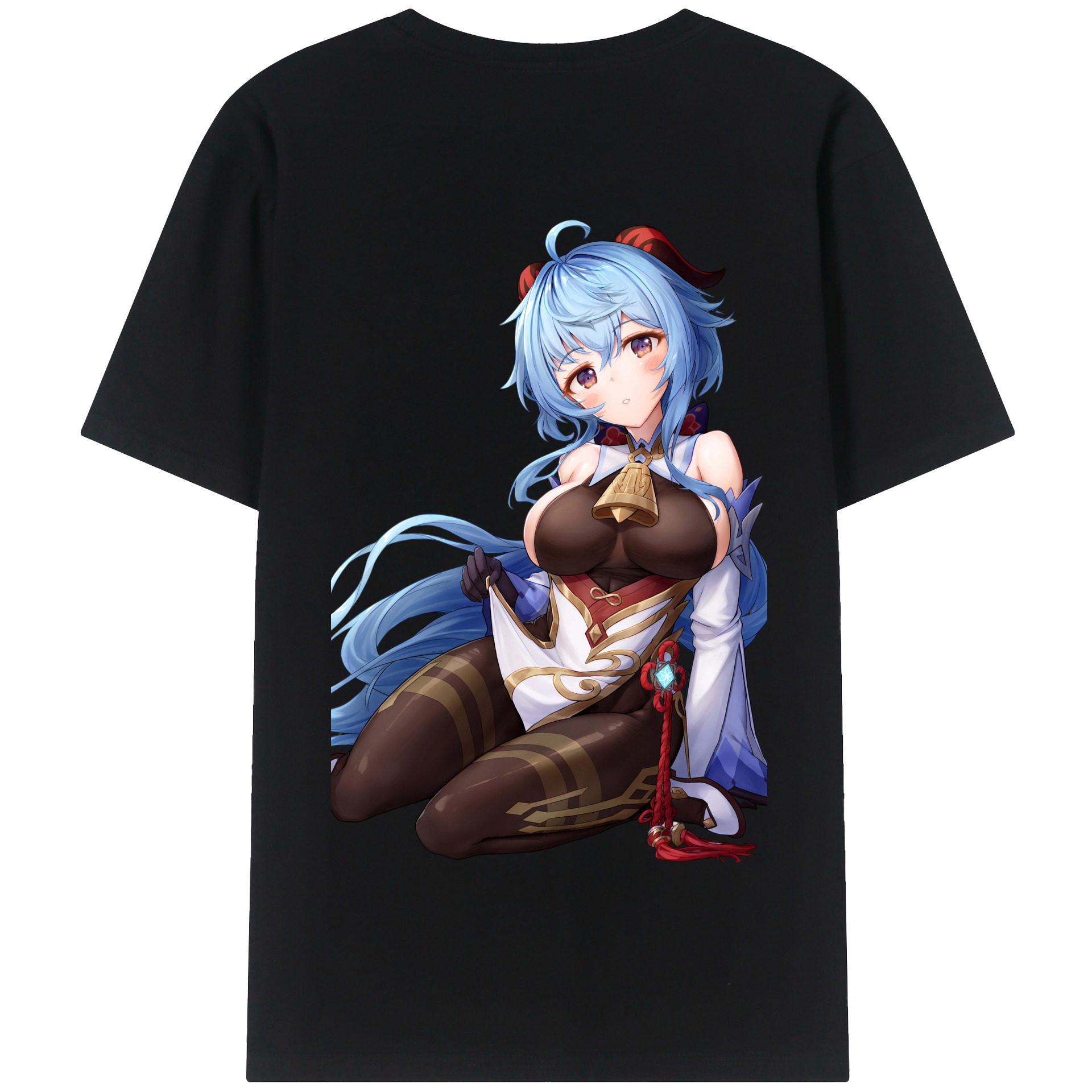 げんし神 甘雨 かんう genshin Ganyu 綿100％半袖Tシャツ（背面プリント）
