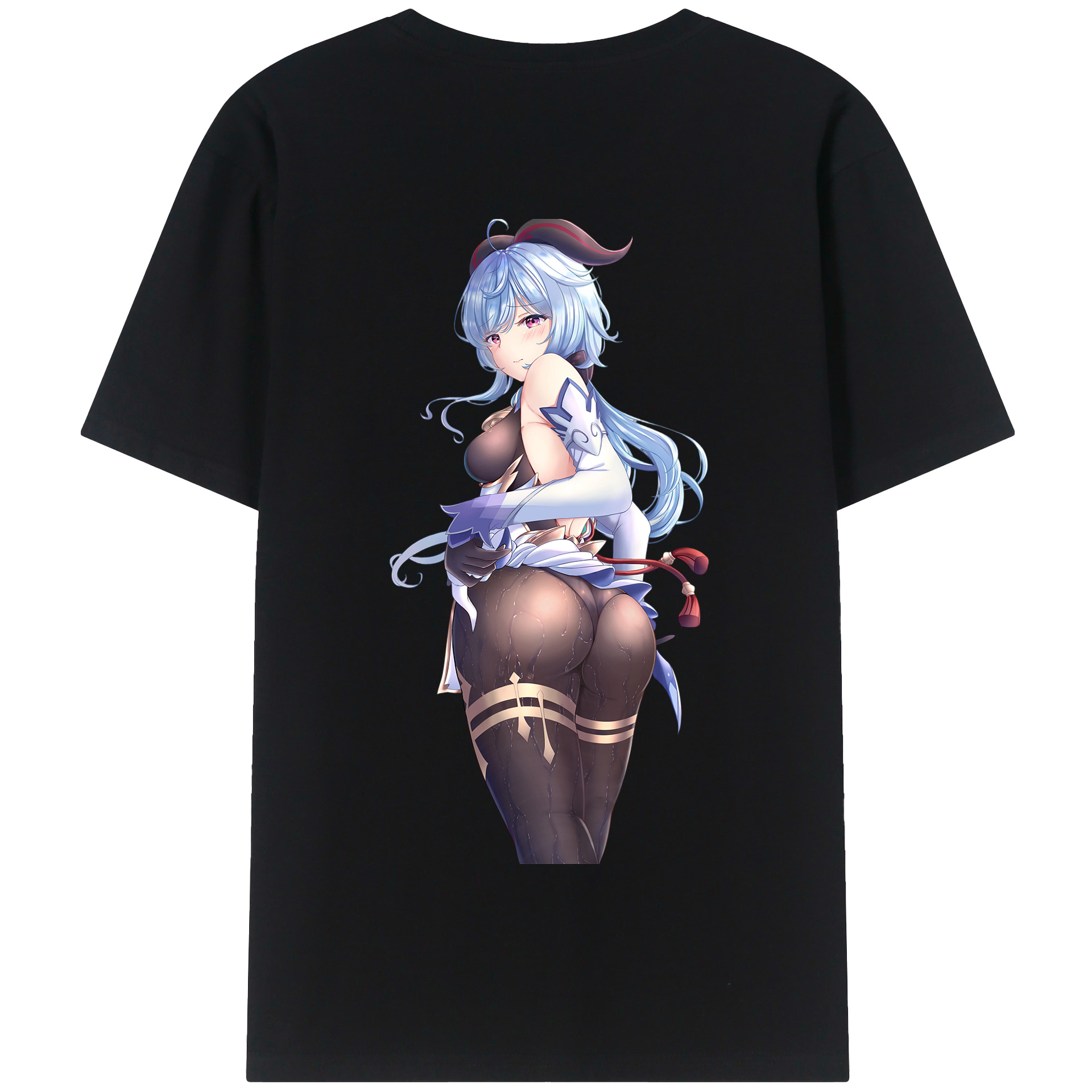 げんし神 甘雨 かんう genshin Ganyu 綿100％半袖Tシャツ（背面プリント）