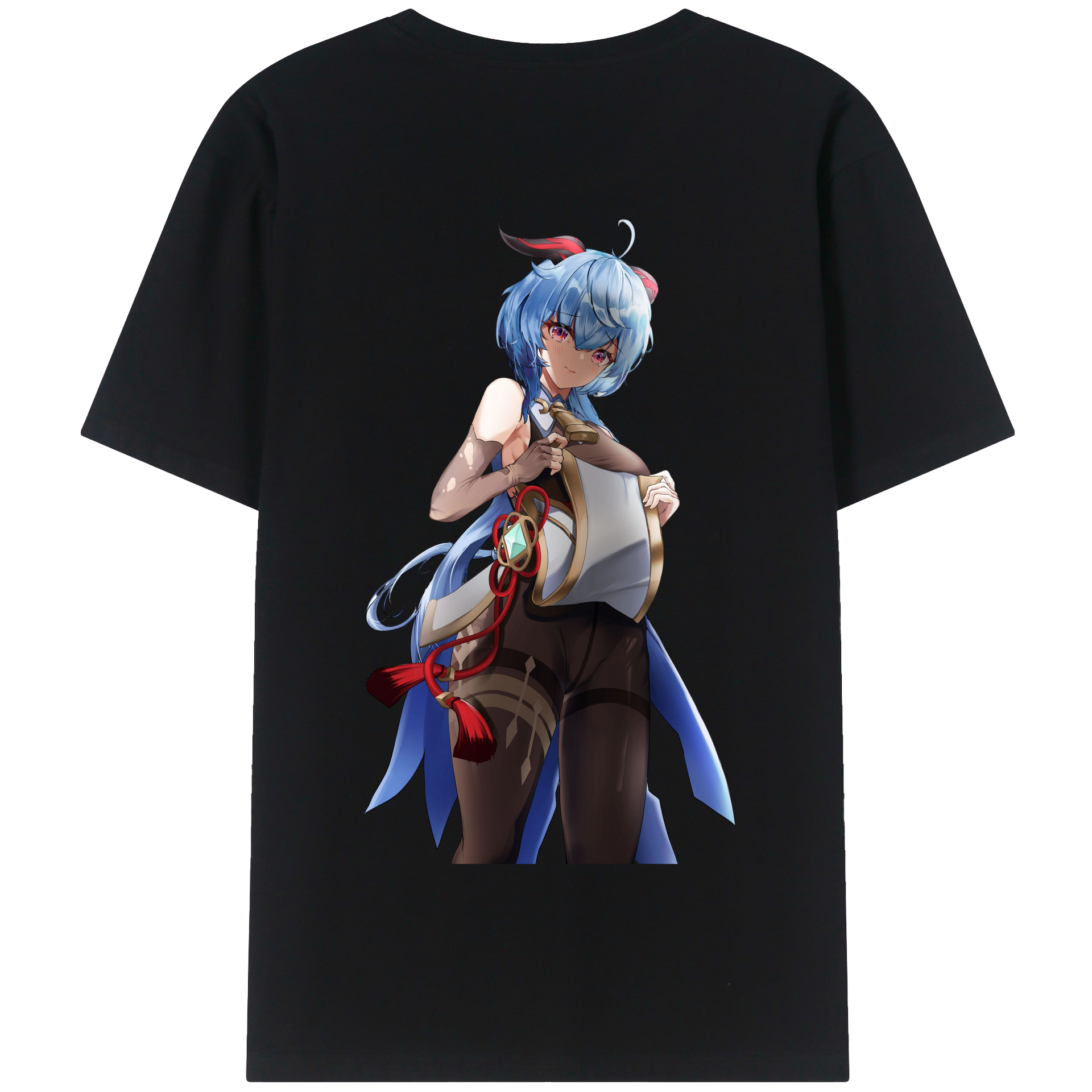 げんし神 甘雨 かんう genshin Ganyu 綿100％半袖Tシャツ（背面プリント）
