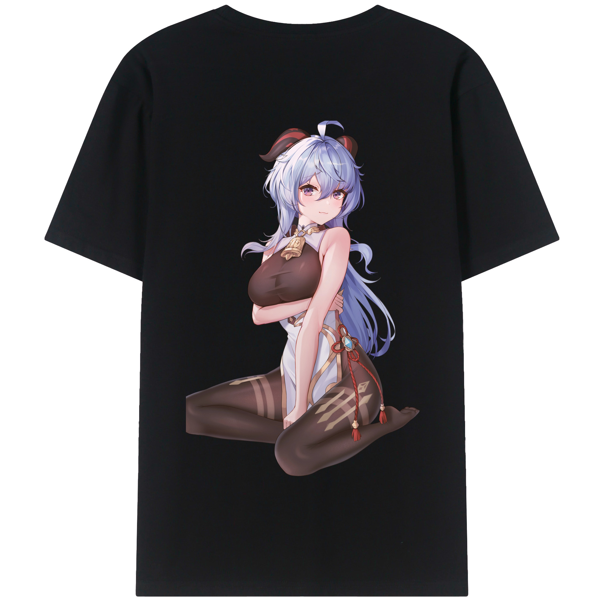 げんし神 甘雨 かんう genshin Ganyu 綿100％半袖Tシャツ（背面プリント）