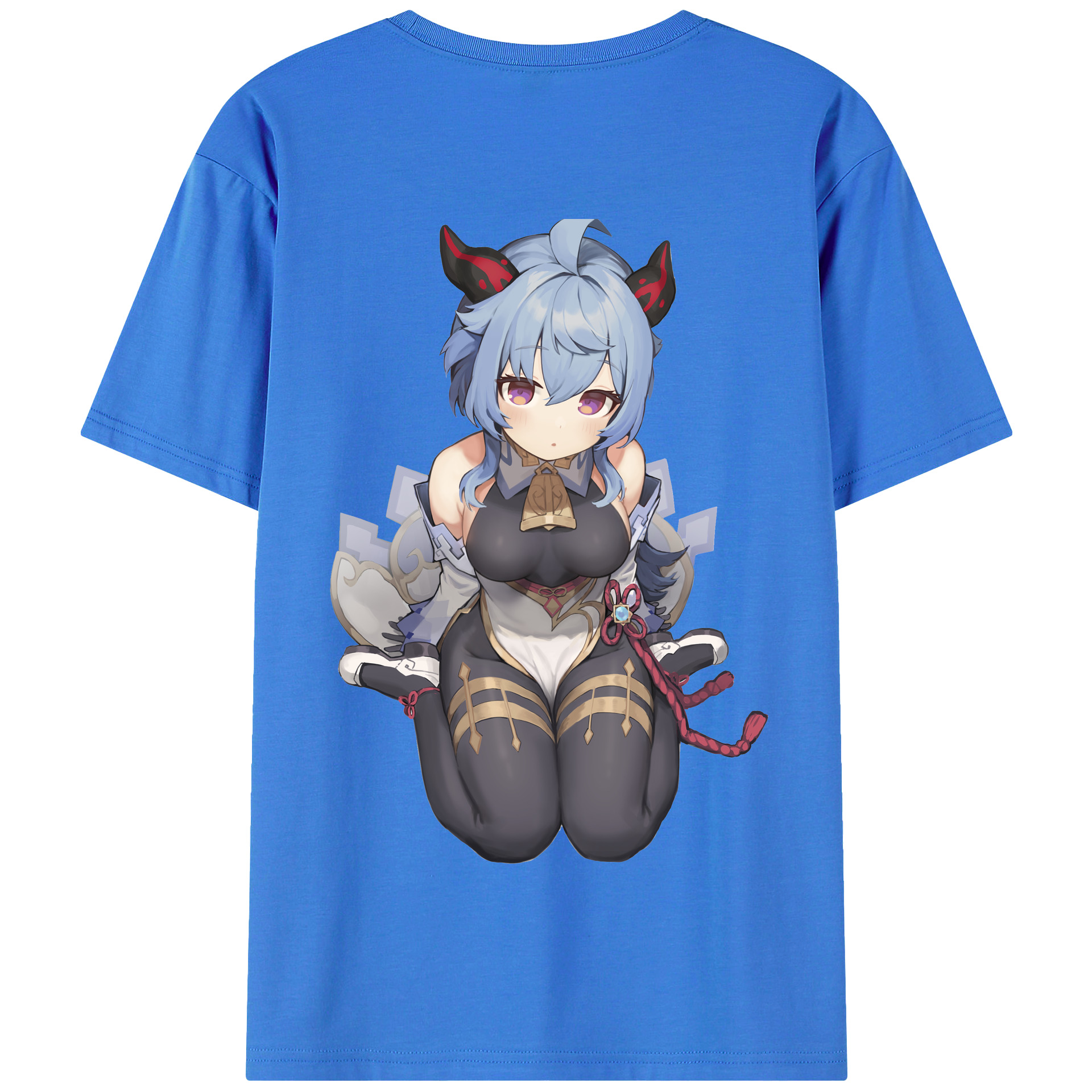 げんし神 甘雨 かんう genshin Ganyu 綿100％半袖Tシャツ（背面プリント）
