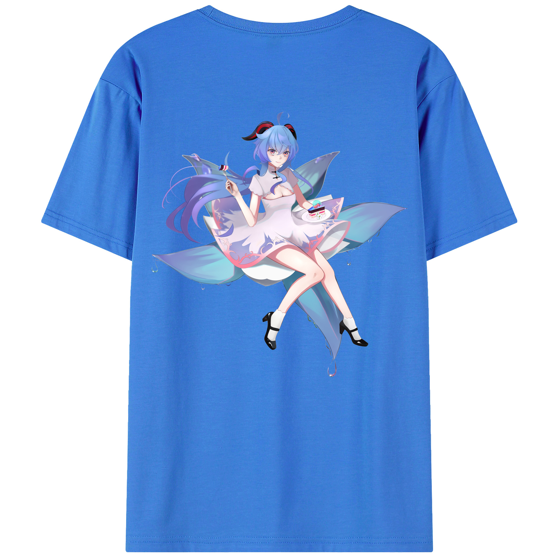 げんし神 甘雨 かんう genshin Ganyu 綿100％半袖Tシャツ（背面プリント）