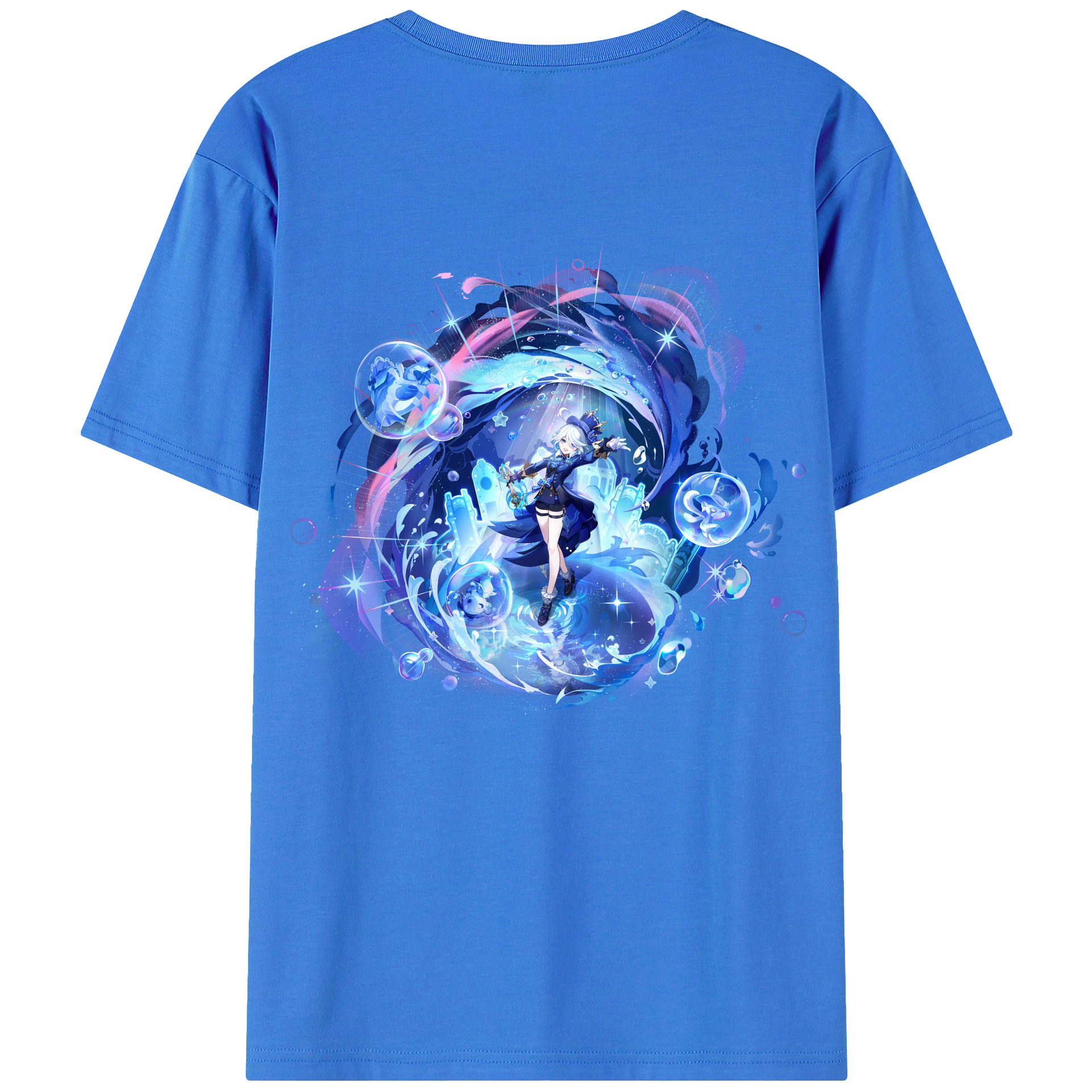 げんし神 フリーナ genshin Furina 綿100％半袖Tシャツ（背面プリント）