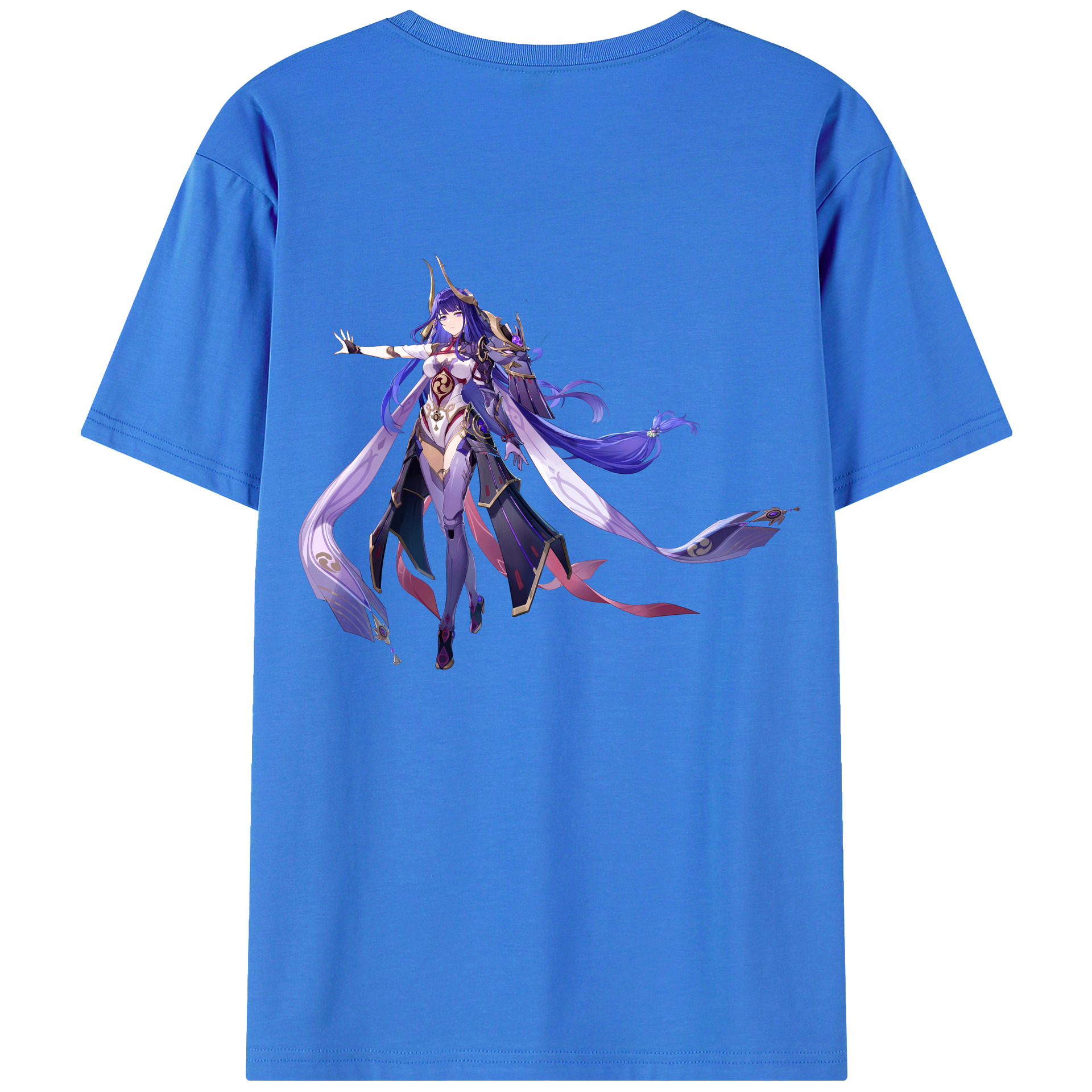 げんし神 雷電将軍 らいでんしょうぐん genshin Raiden Shogun 綿100％半袖Tシャツ（背面プリント）