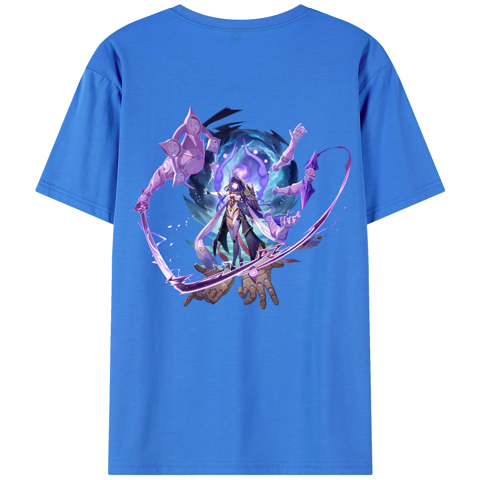 げんし神 雷電将軍 らいでんしょうぐん genshin Raiden Shogun 綿100％半袖Tシャツ（背面プリント）