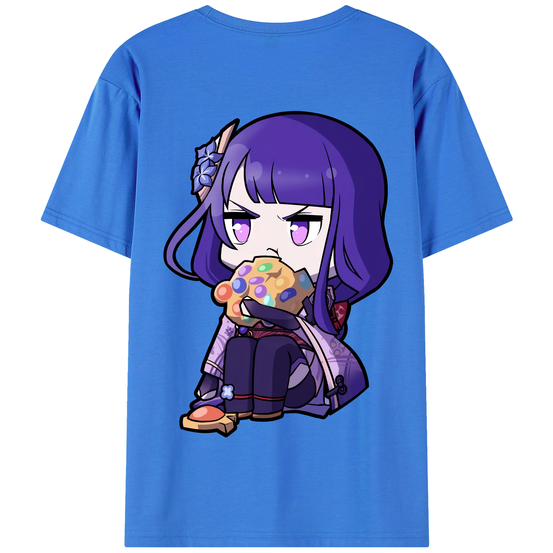 げんし神 雷電将軍 らいでんしょうぐん genshin Raiden Shogun 綿100％半袖Tシャツ（背面プリント）
