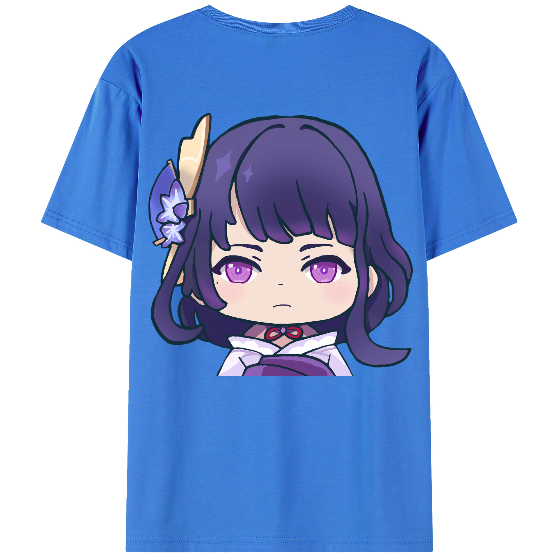 げんし神 雷電将軍 らいでんしょうぐん genshin Raiden Shogun 綿100％半袖Tシャツ（背面プリント）