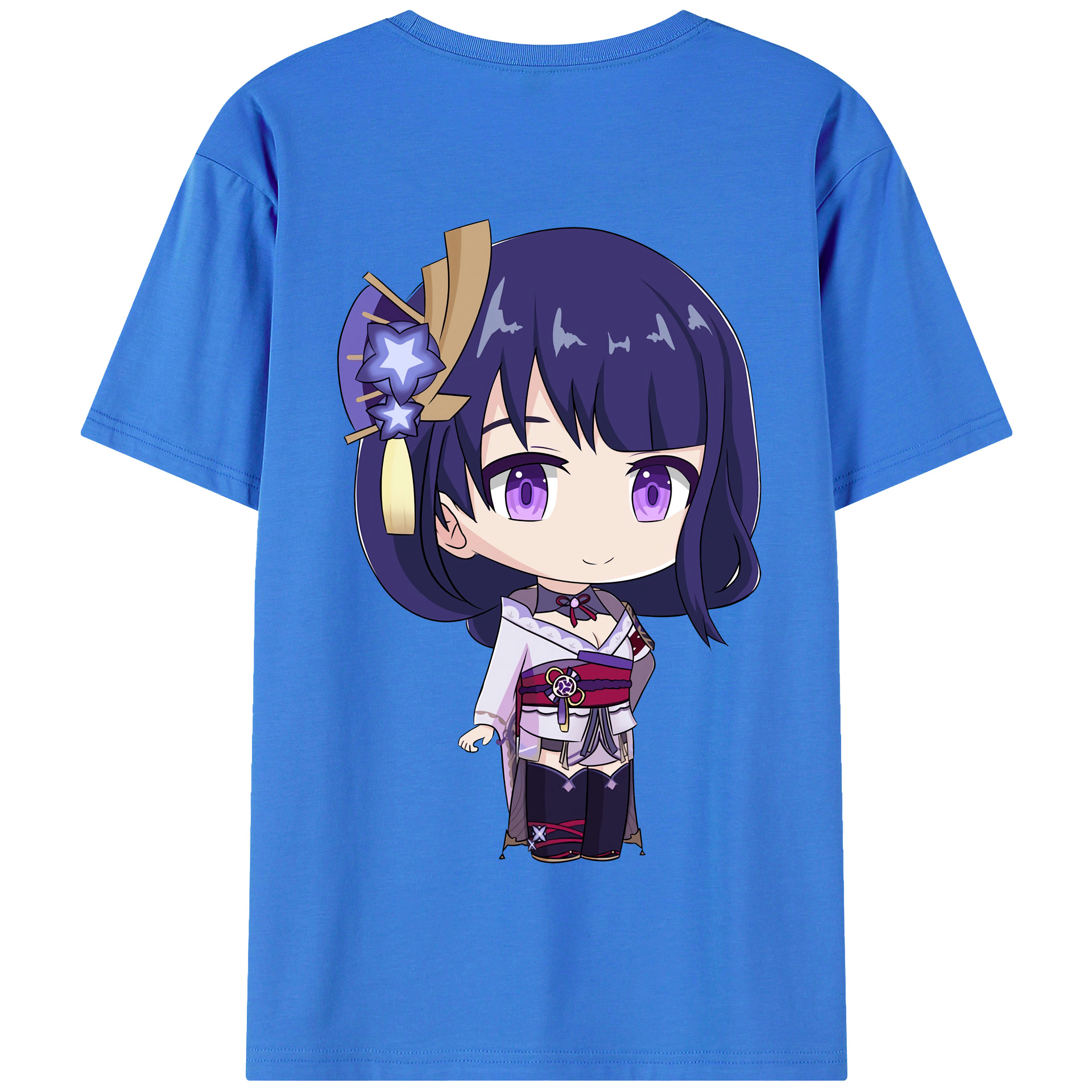 げんし神 雷電将軍 らいでんしょうぐん genshin Raiden Shogun 綿100％半袖Tシャツ（背面プリント）
