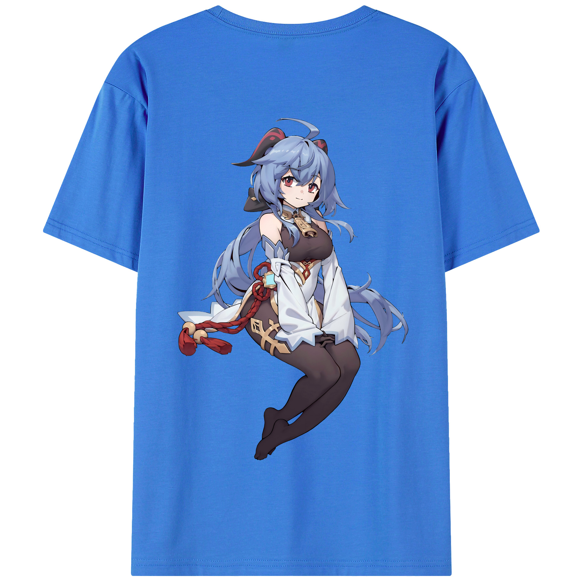 げんし神 甘雨 かんう genshin Ganyu 綿100％半袖Tシャツ（背面プリント）