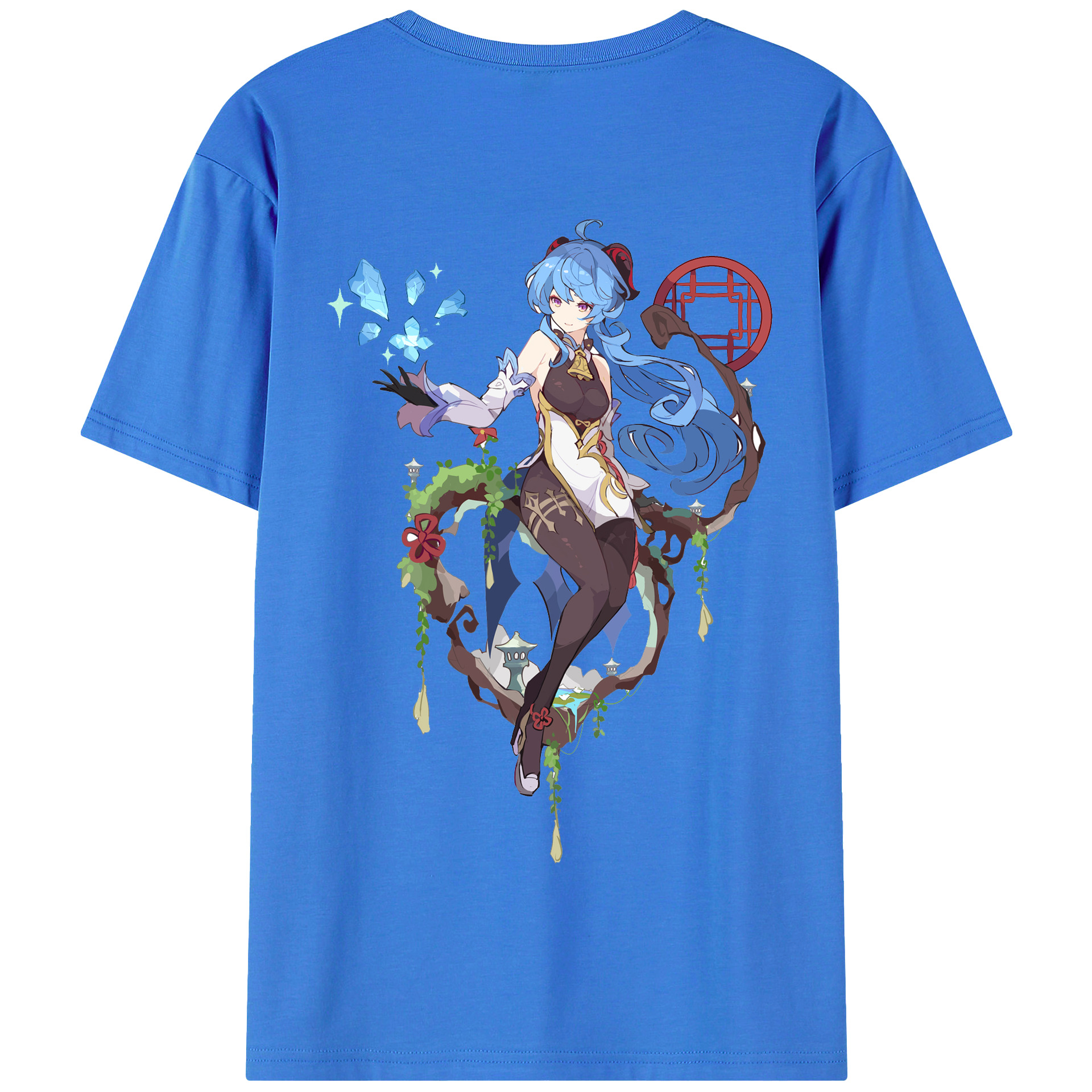 げんし神 甘雨 かんう genshin Ganyu 綿100％半袖Tシャツ（背面プリント）