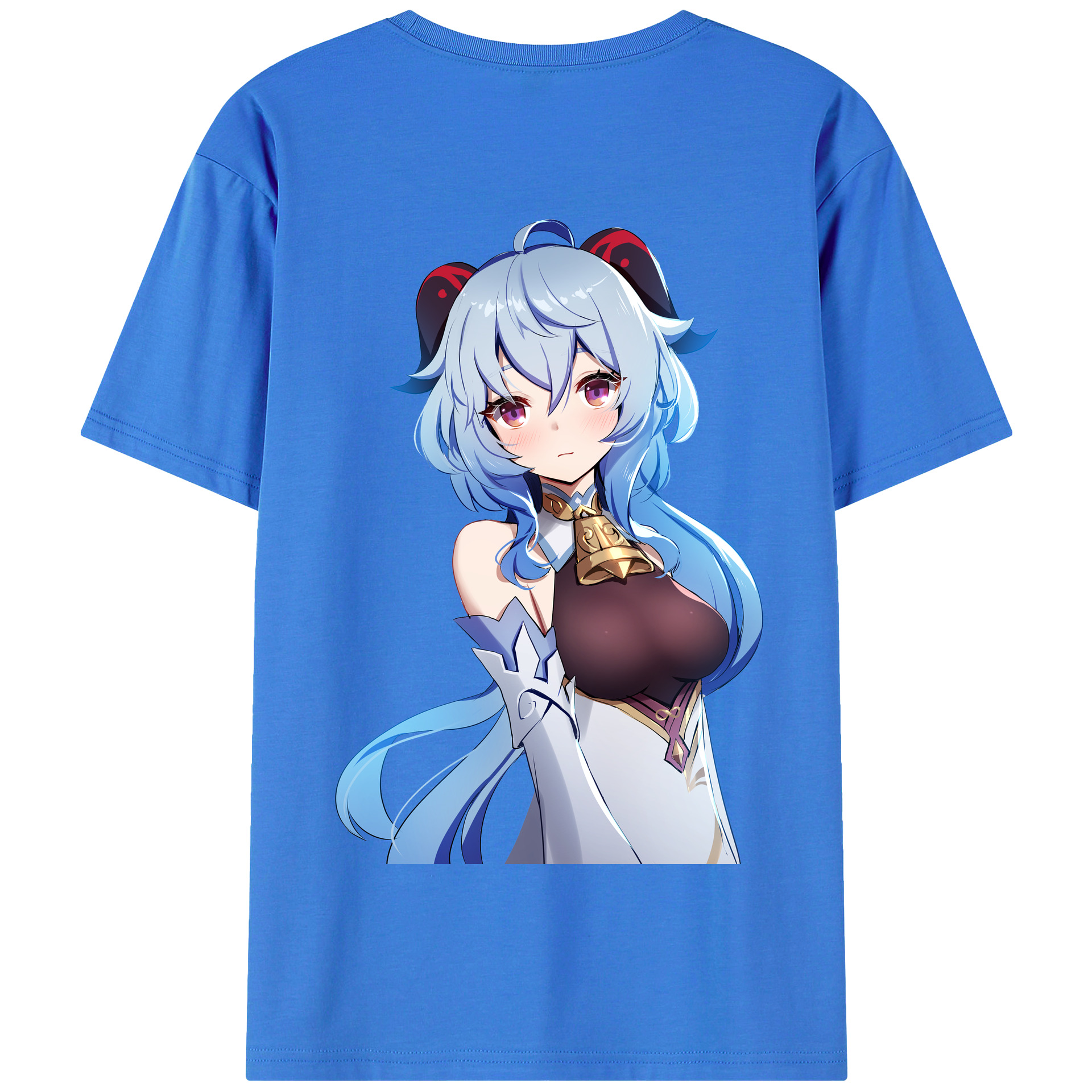 げんし神 甘雨 かんう genshin Ganyu 綿100％半袖Tシャツ（背面プリント）