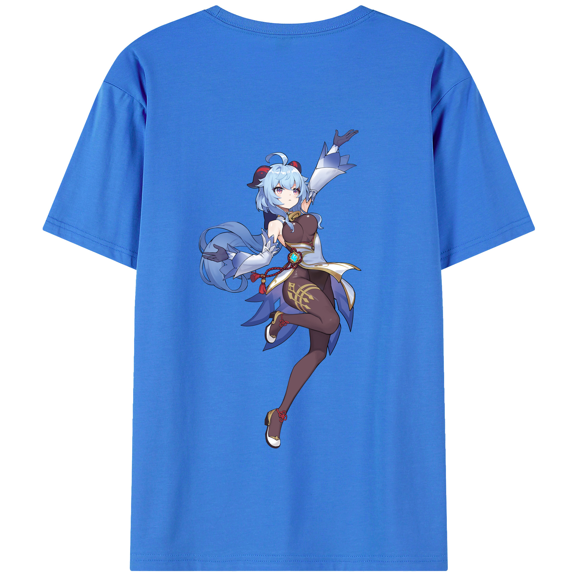 げんし神 甘雨 かんう genshin Ganyu 綿100％半袖Tシャツ（背面プリント）
