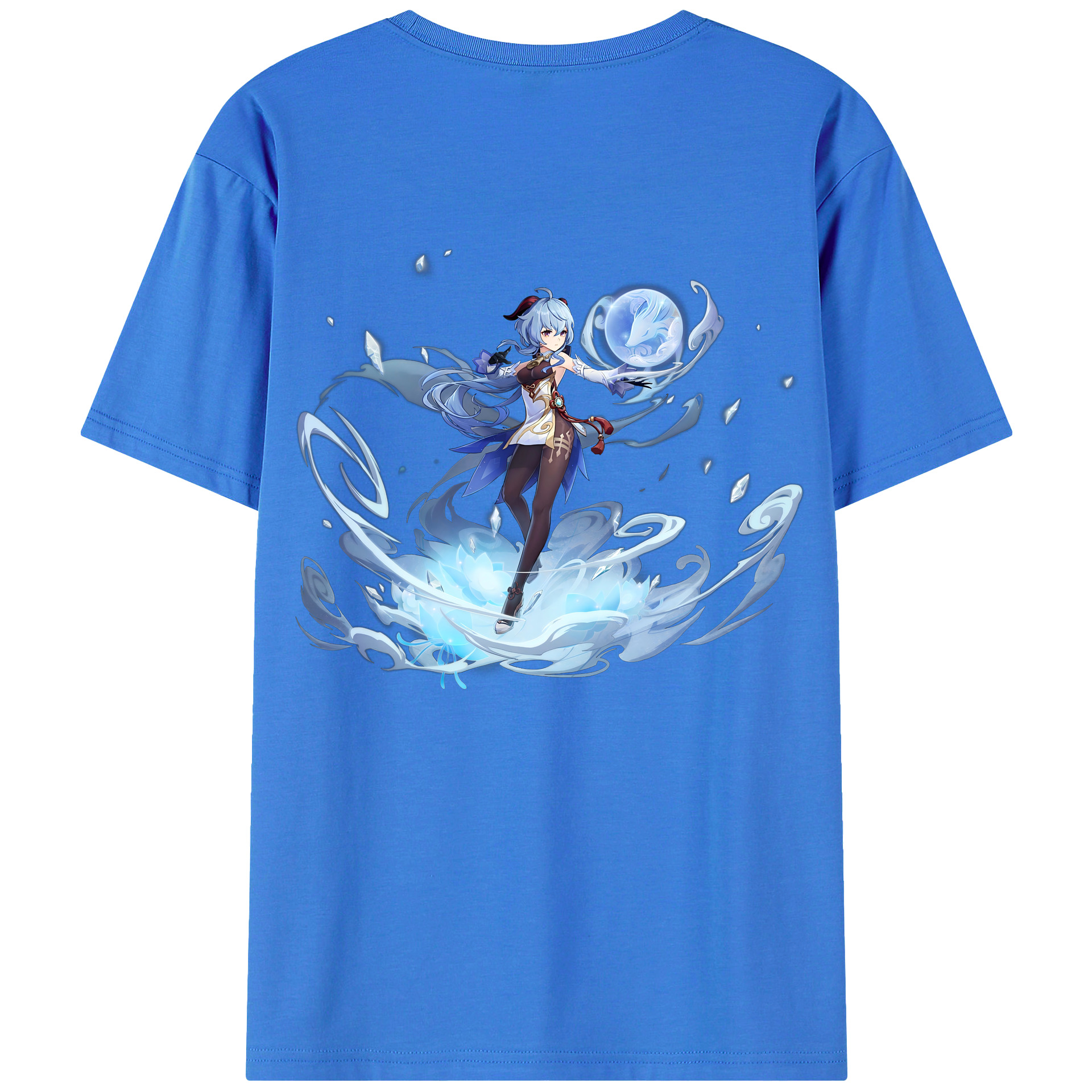 げんし神 甘雨 かんう genshin Ganyu 綿100％半袖Tシャツ（背面プリント）