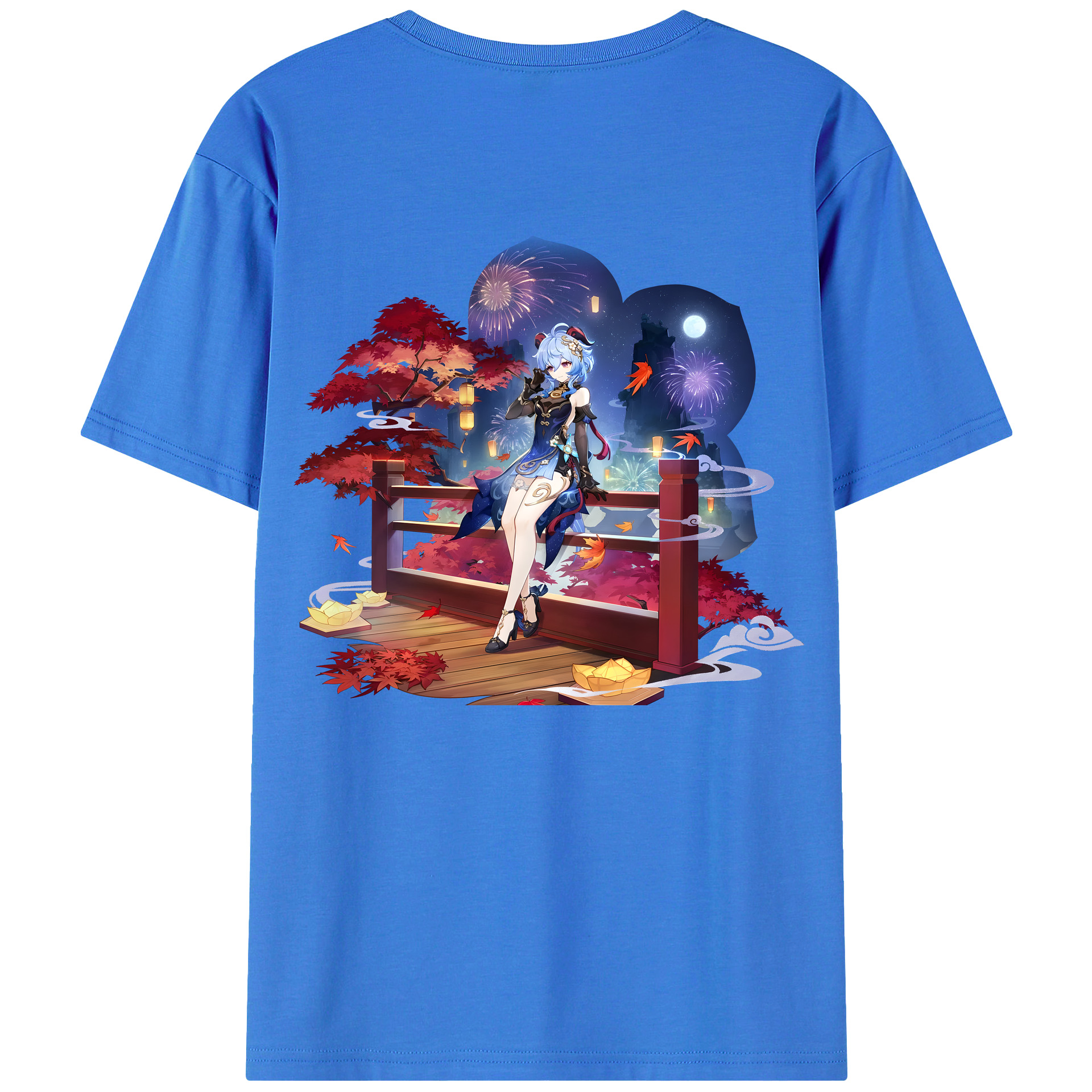 げんし神 甘雨 かんう genshin Ganyu 綿100％半袖Tシャツ（背面プリント）
