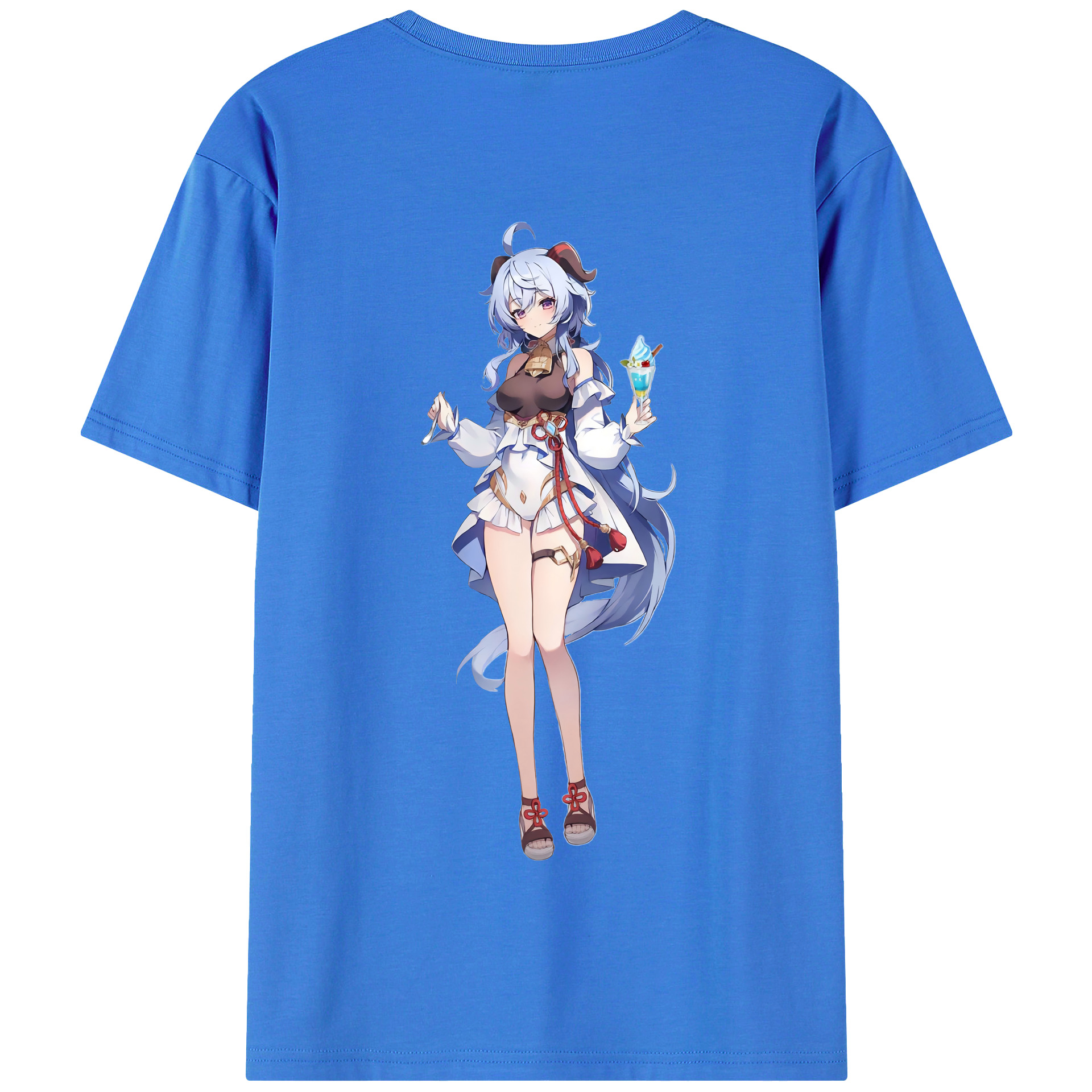 げんし神 甘雨 かんう genshin Ganyu 綿100％半袖Tシャツ（背面プリント）
