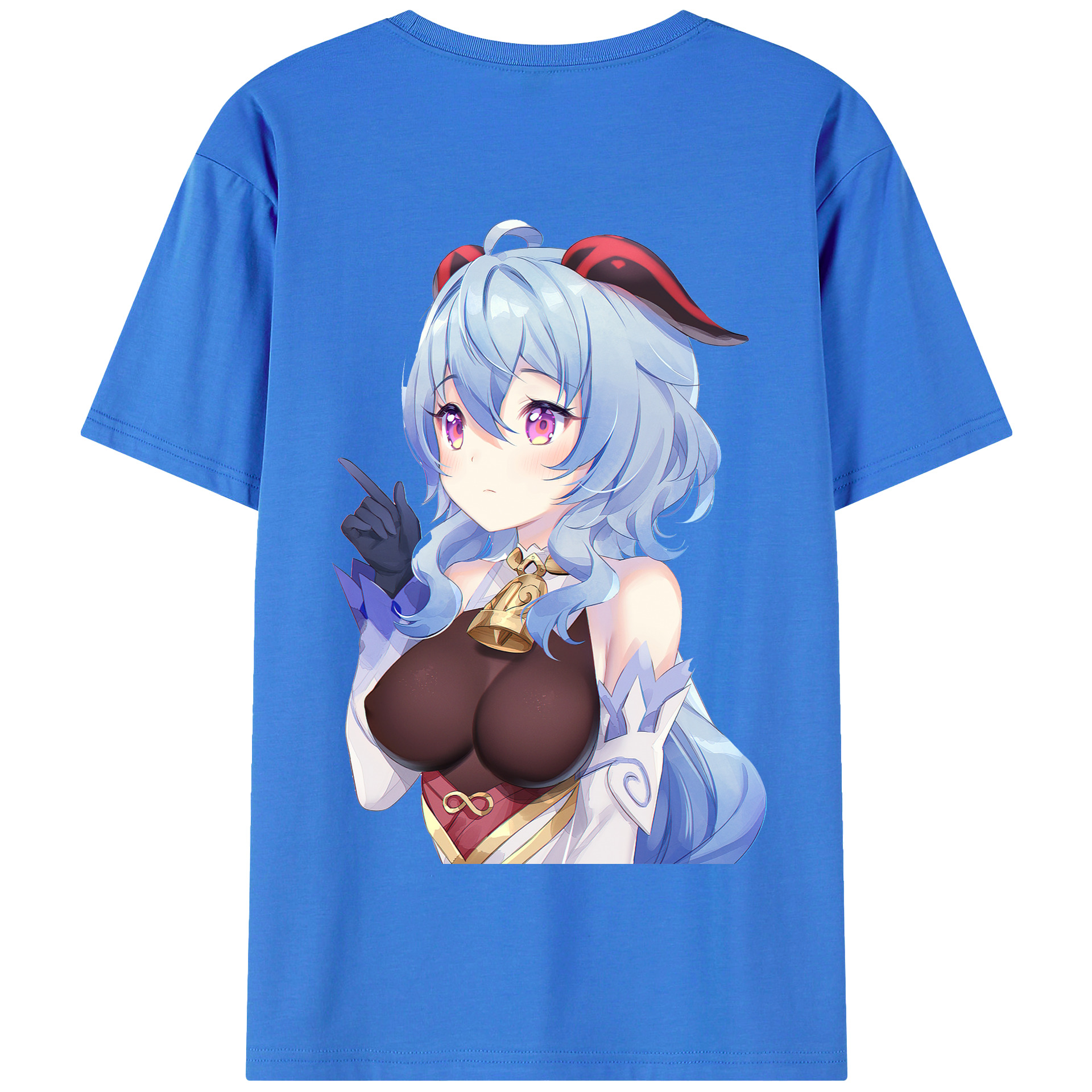 げんし神 甘雨 かんう genshin Ganyu 綿100％半袖Tシャツ（背面プリント）