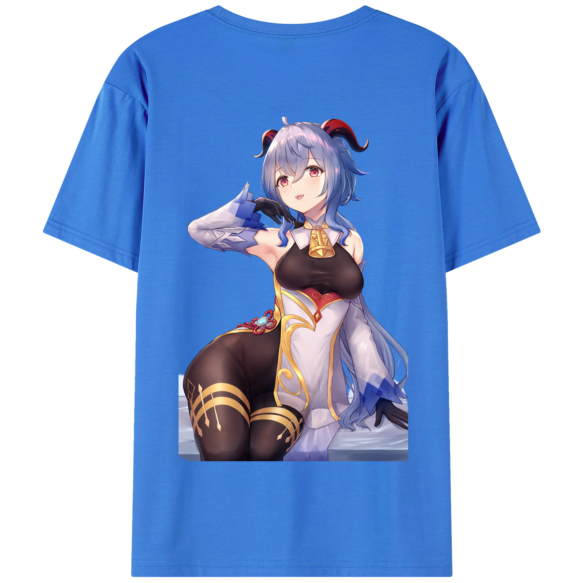 げんし神 甘雨 かんう genshin Ganyu 綿100％半袖Tシャツ（背面プリント）