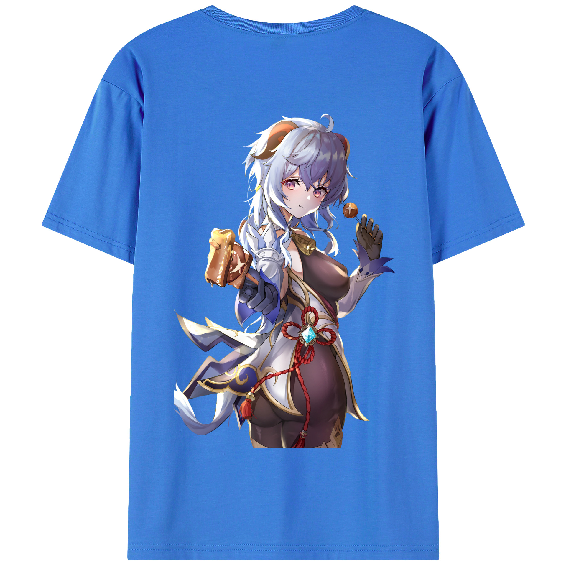 げんし神 甘雨 かんう genshin Ganyu 綿100％半袖Tシャツ（背面プリント）