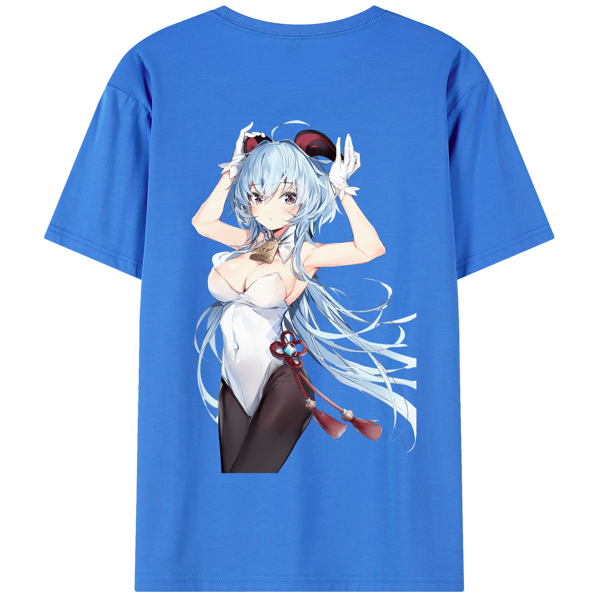 げんし神 甘雨 かんう genshin Ganyu 綿100％半袖Tシャツ（背面プリント）