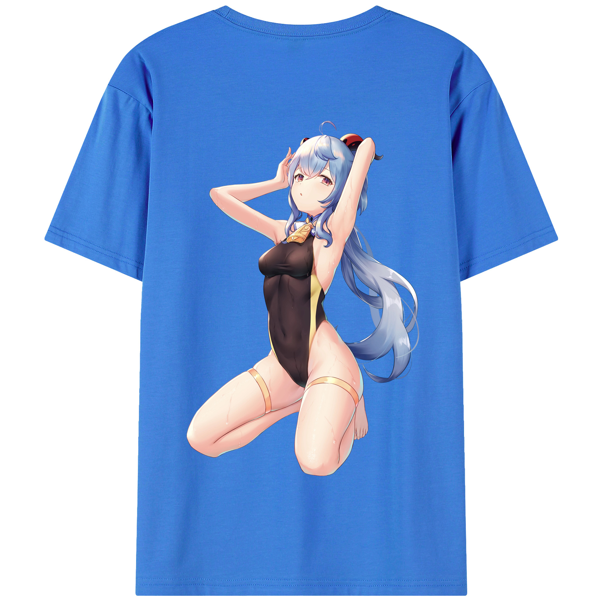 げんし神 甘雨 かんう genshin Ganyu 綿100％半袖Tシャツ（背面プリント）
