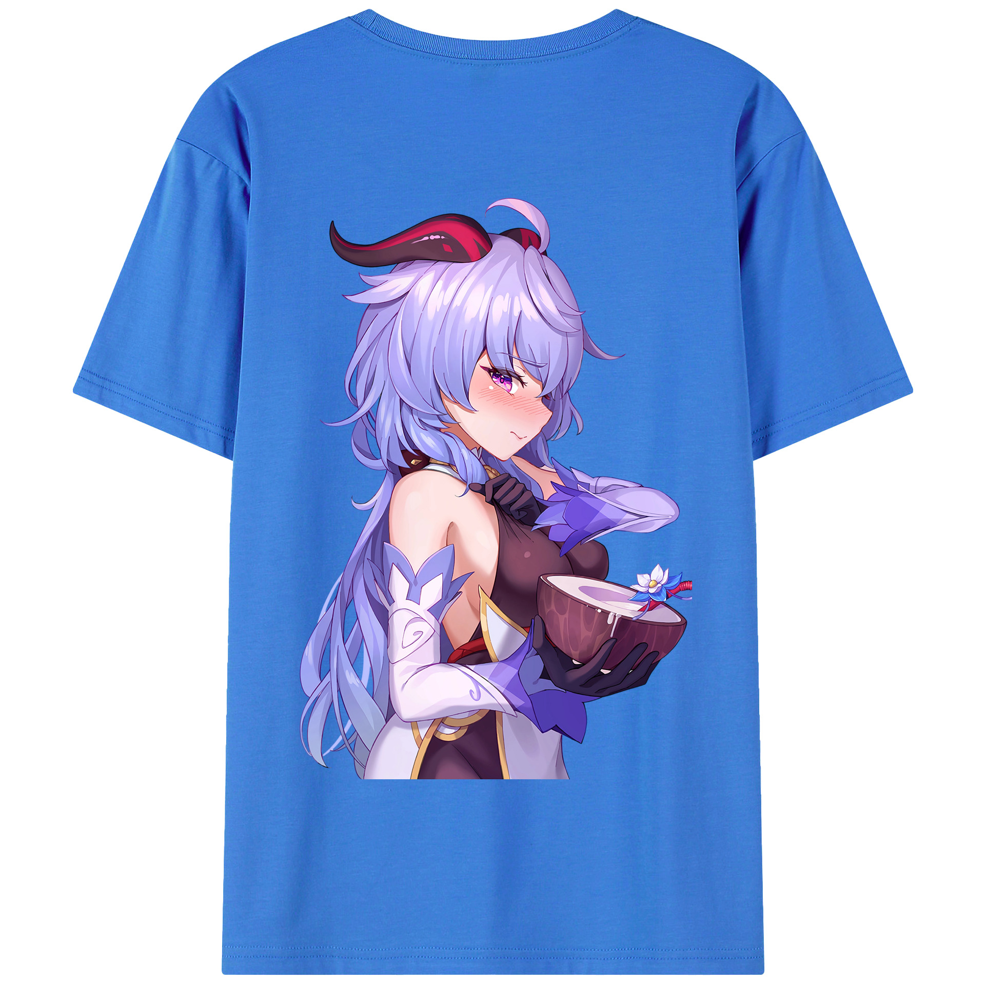 げんし神 甘雨 かんう genshin Ganyu 綿100％半袖Tシャツ（背面プリント）