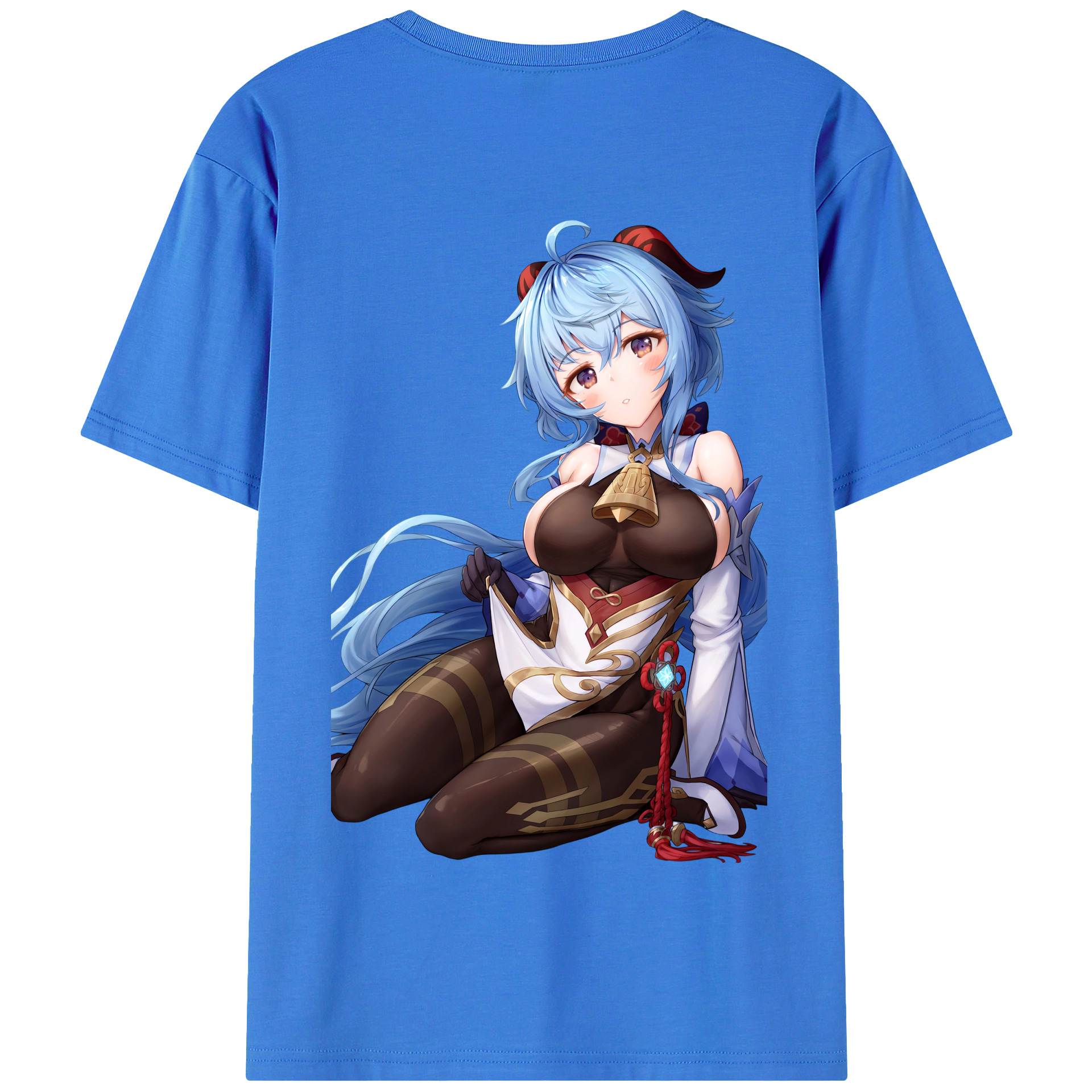 げんし神 甘雨 かんう genshin Ganyu 綿100％半袖Tシャツ（背面プリント）