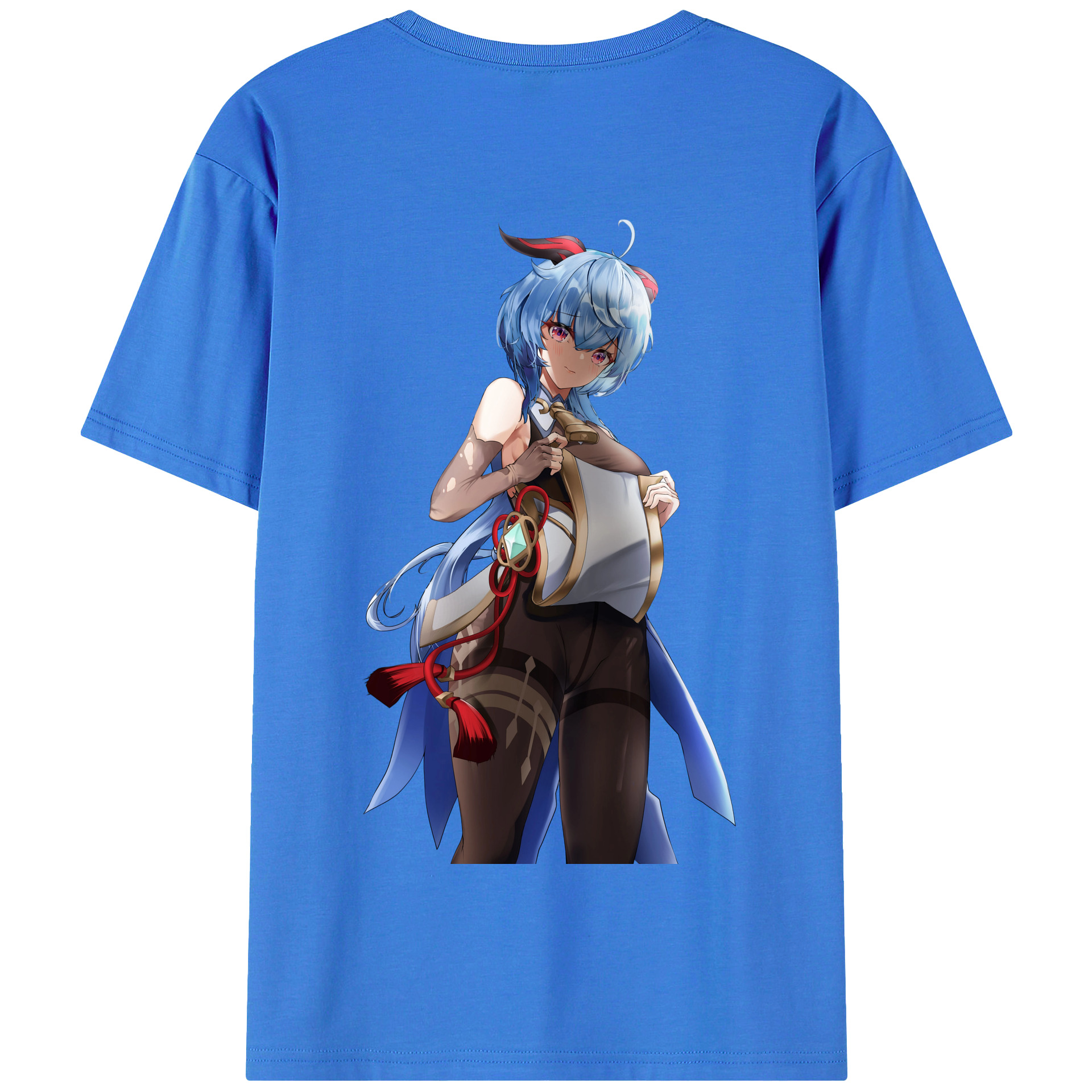 げんし神 甘雨 かんう genshin Ganyu 綿100％半袖Tシャツ（背面プリント）