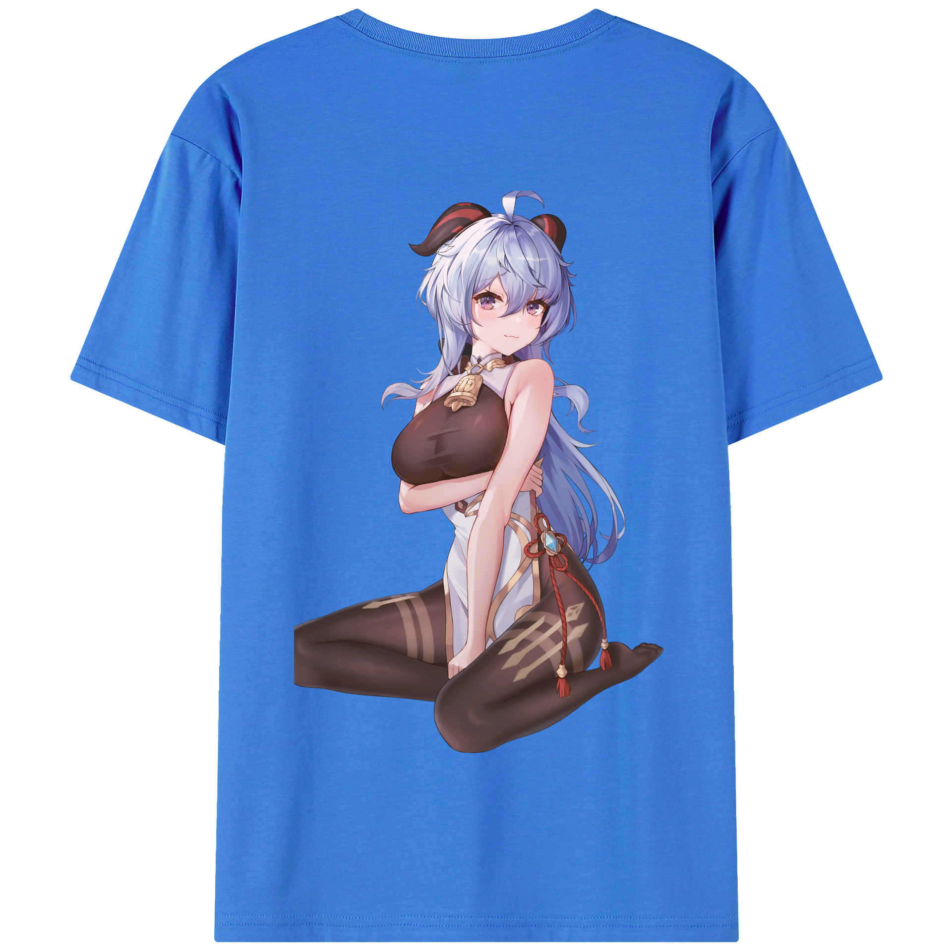げんし神 甘雨 かんう genshin Ganyu 綿100％半袖Tシャツ（背面プリント）
